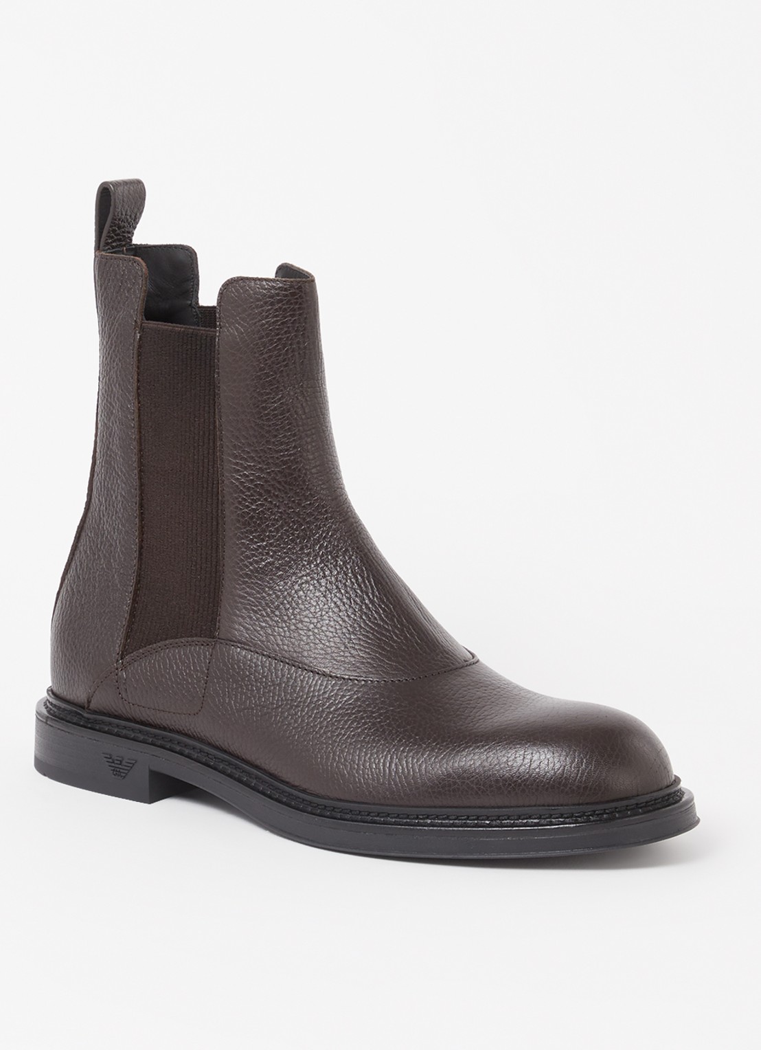 Armani Chelsea boot van kalfsleer  - voorkant 4 donkerbruin