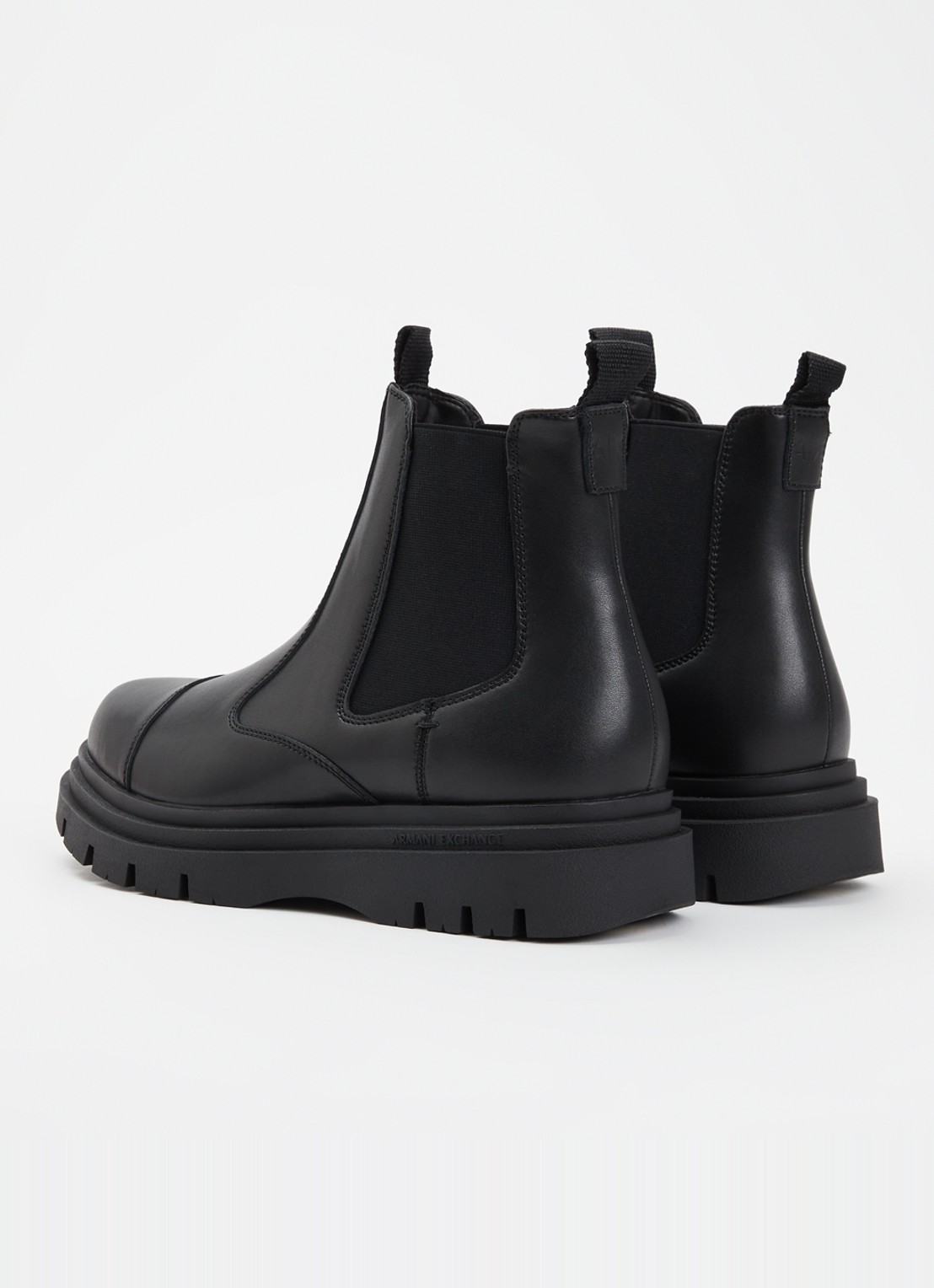 Armani Chelsea boot van leer - achterkant zwart