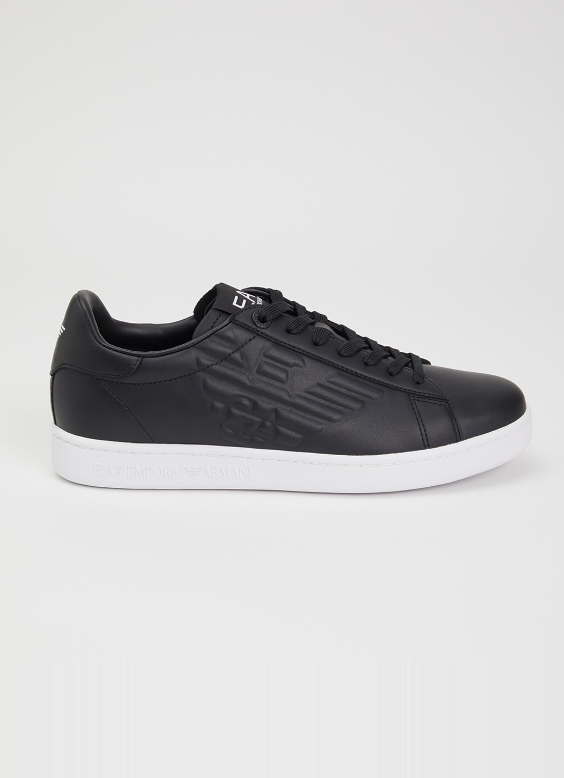 Armani Classic CC sneaker van leer  - voorkant zwart