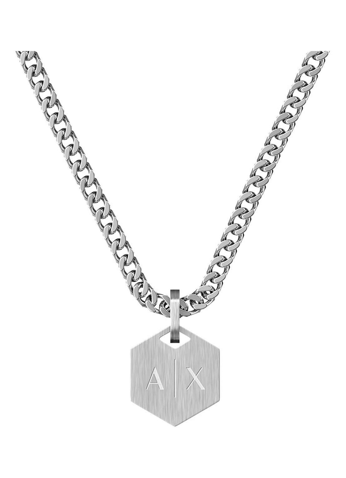 Armani Classic ketting AXG0184040 - voorkant zilver