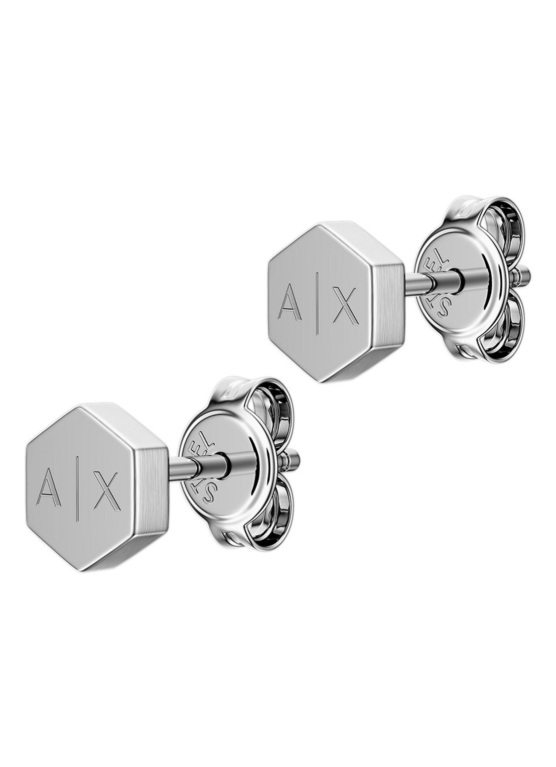 Armani Classic oorknopjes AXG0179040 - voorkant 3 zilver
