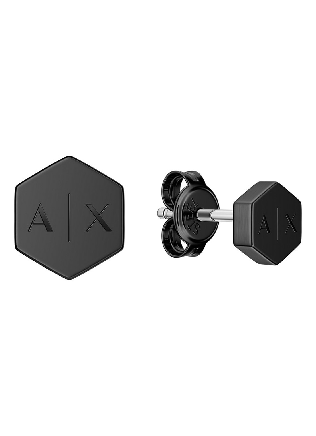 Armani Classic oorknopjes AXG0180001 - detail 3 zwart