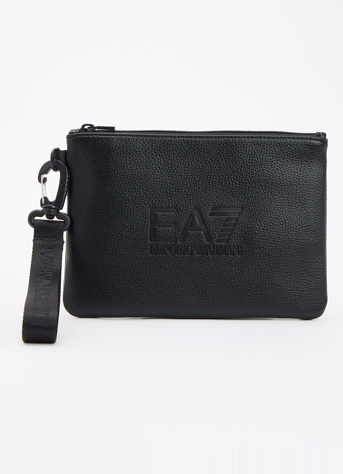 Armani Clutch van imitatieleer met logo - voorkant 4 zwart