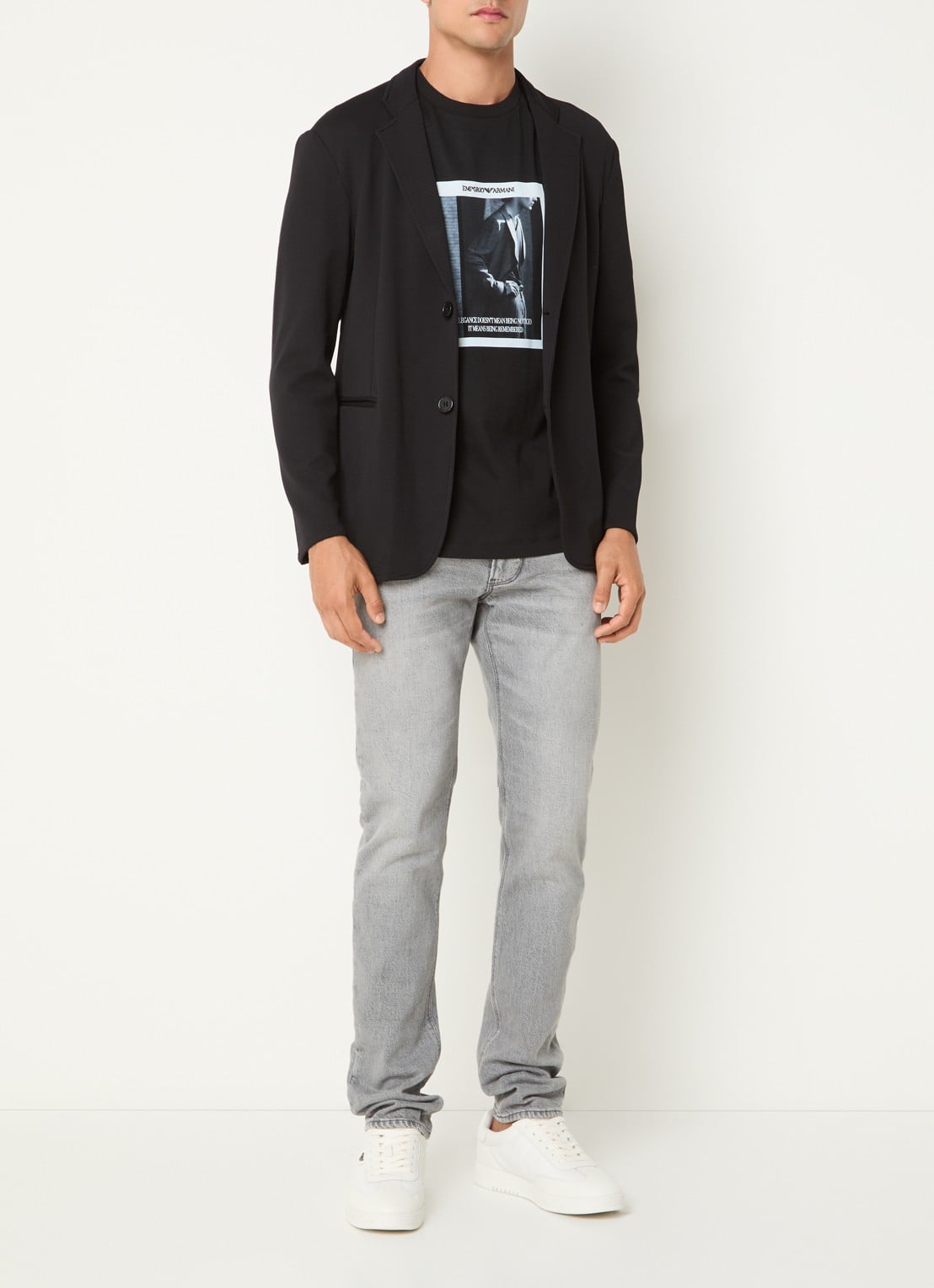 Armani Colbert met structuur - voorkant 4 zwart