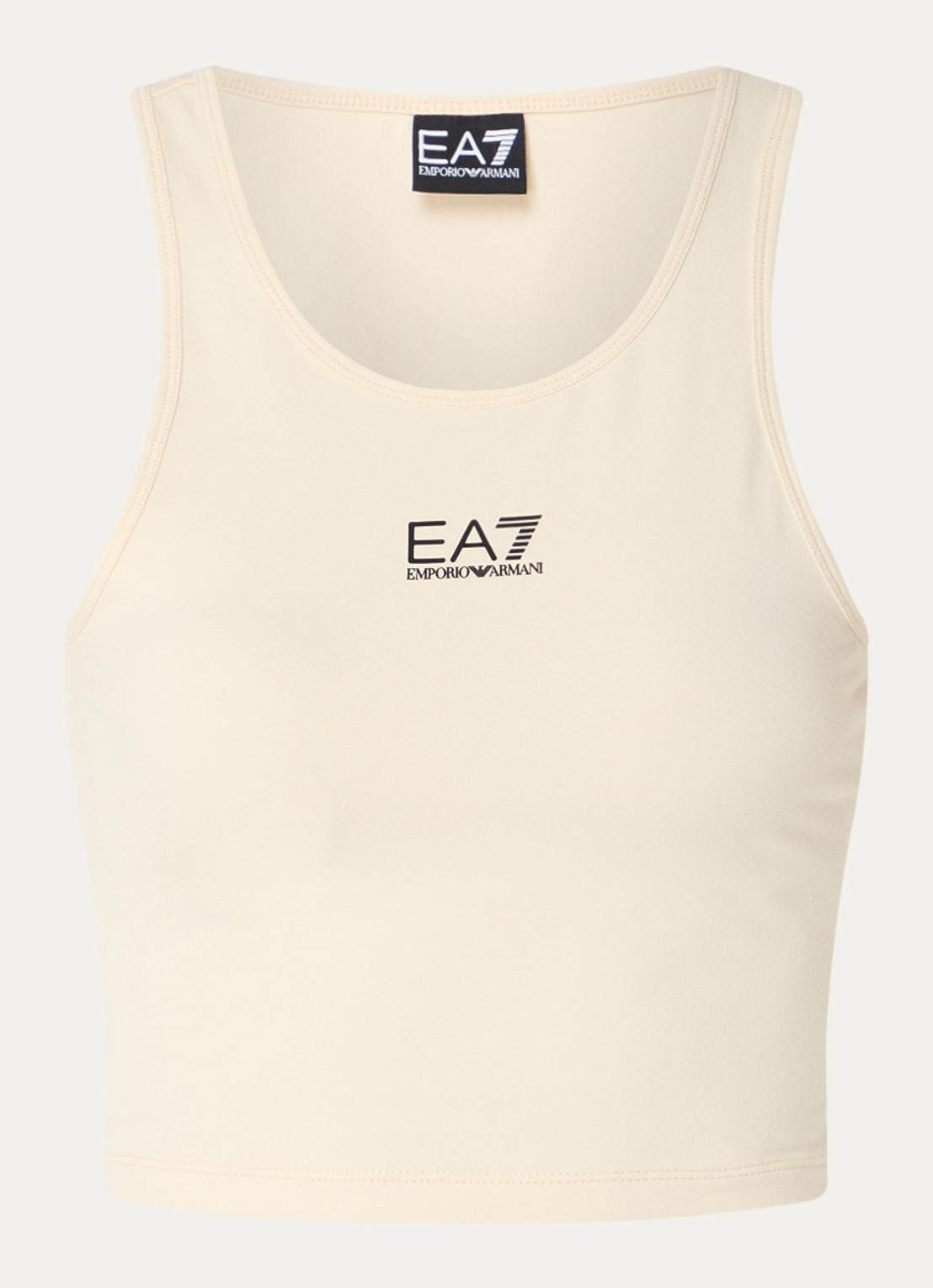 Armani Cropped tanktop met logo - voorkant 3 vanillegeel