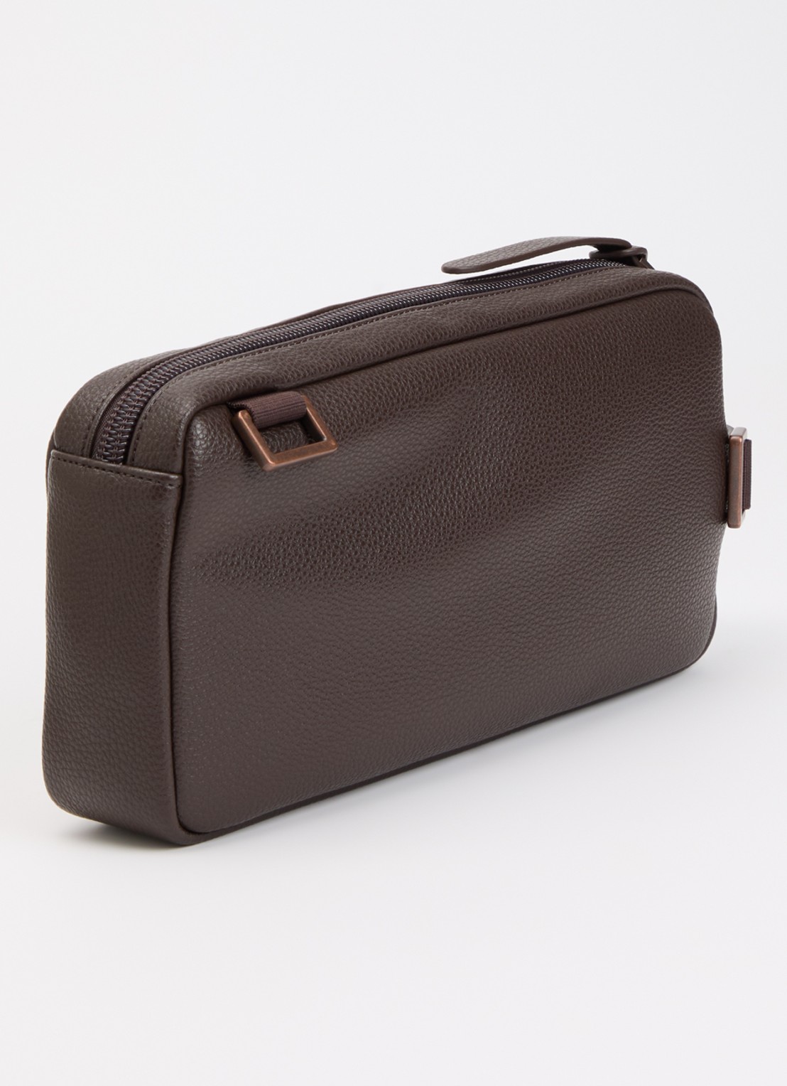 Armani crossbody tas met logo - achterkant donkerbruin