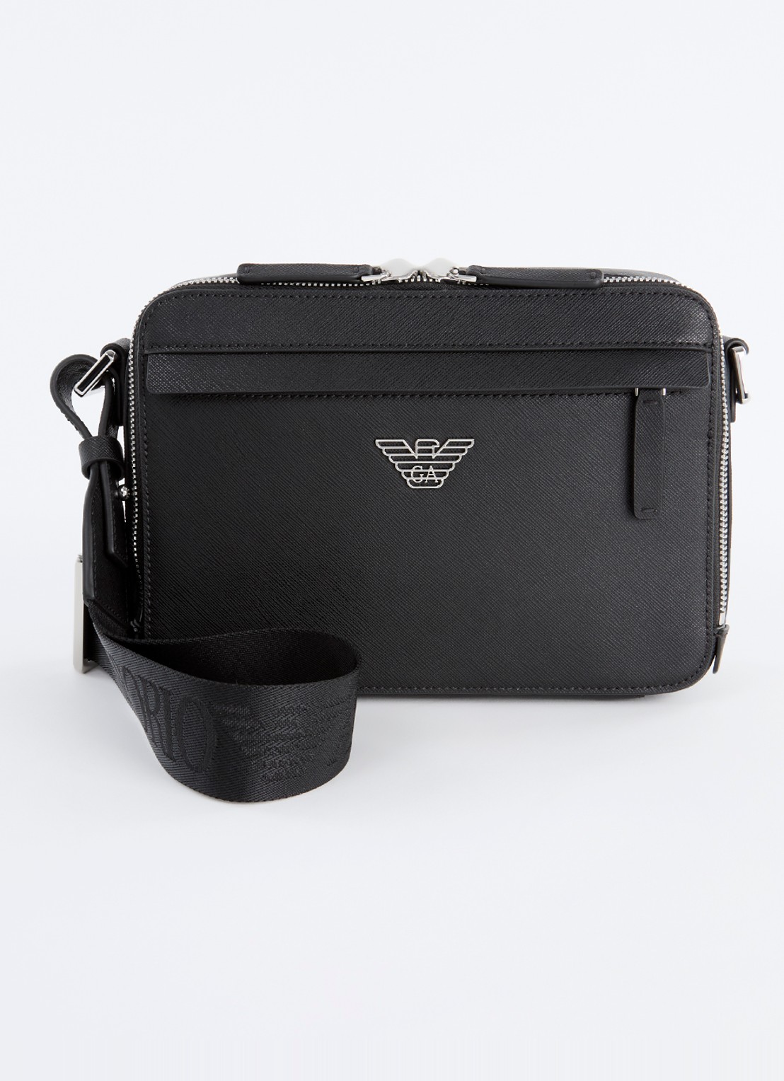Armani Crossbodytas met afneembare schouderriem en logo - voorkant zwart
