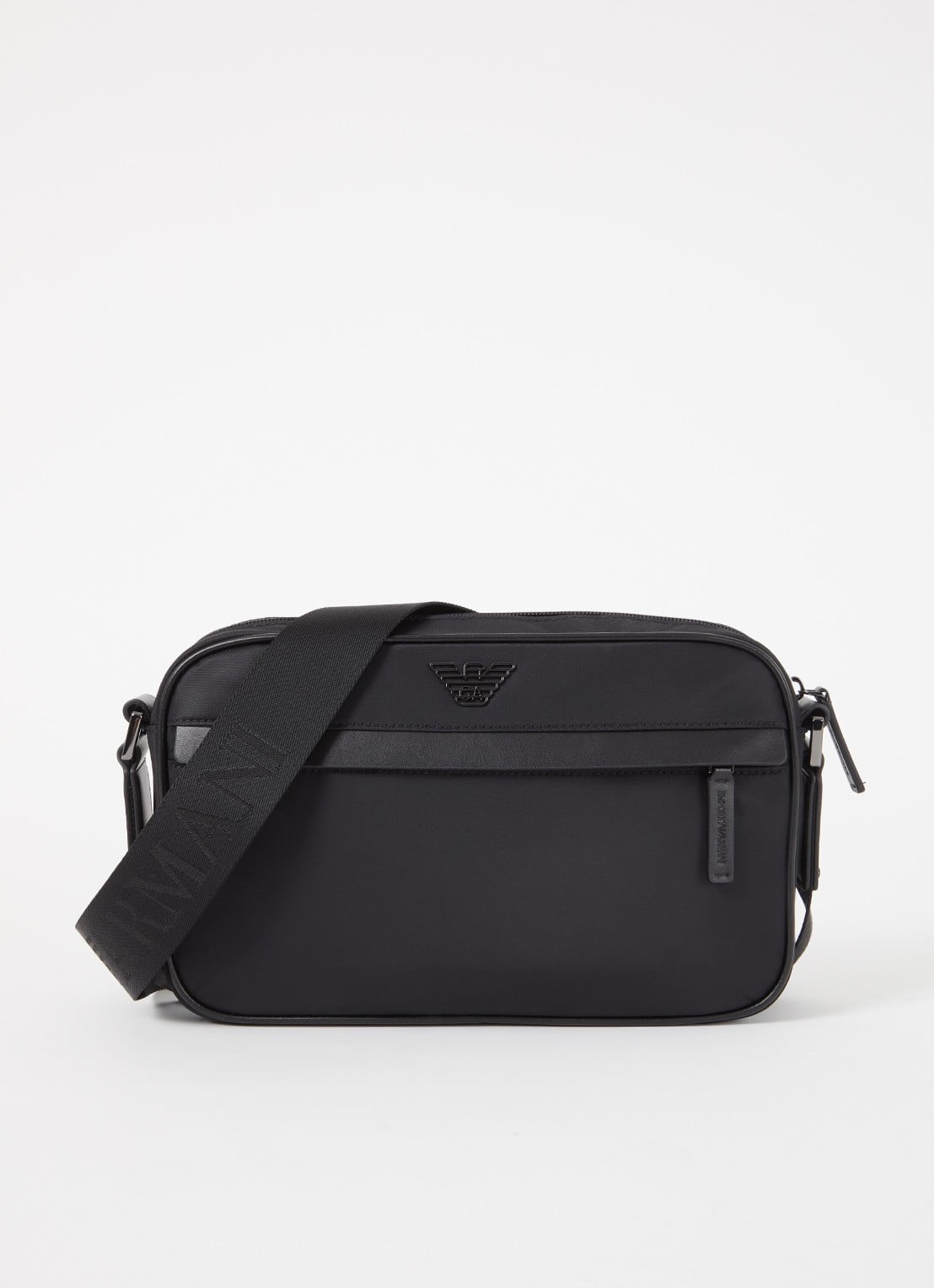 Armani Crossbodytas met logo - voorkant zwart