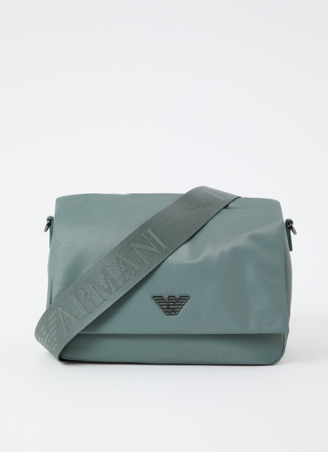 Armani Crossbodytas met logo - voorkant 4 zeegroen