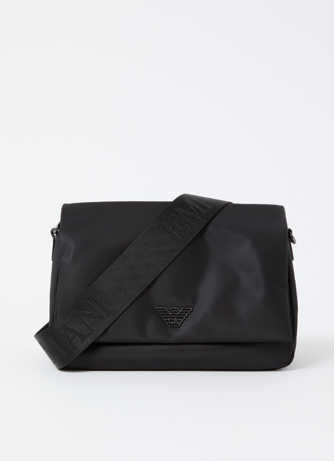 Armani Crossbodytas met logo - voorkant 2 zwart