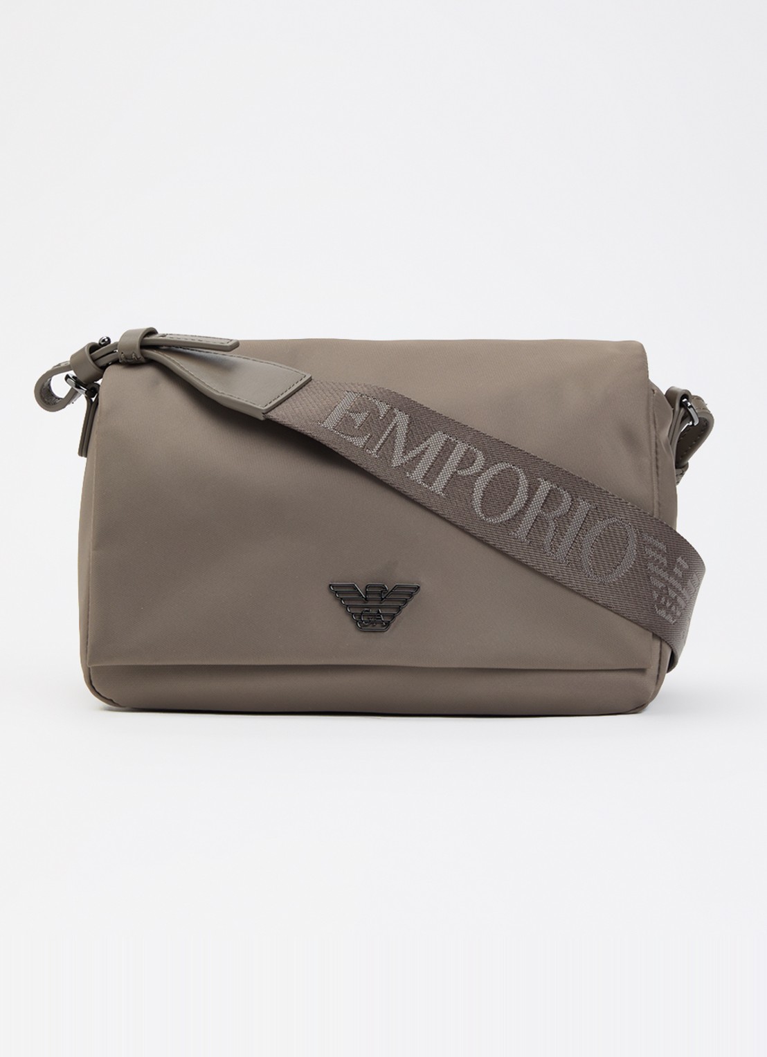 Armani Crossbodytas met logo - voorkant bruin
