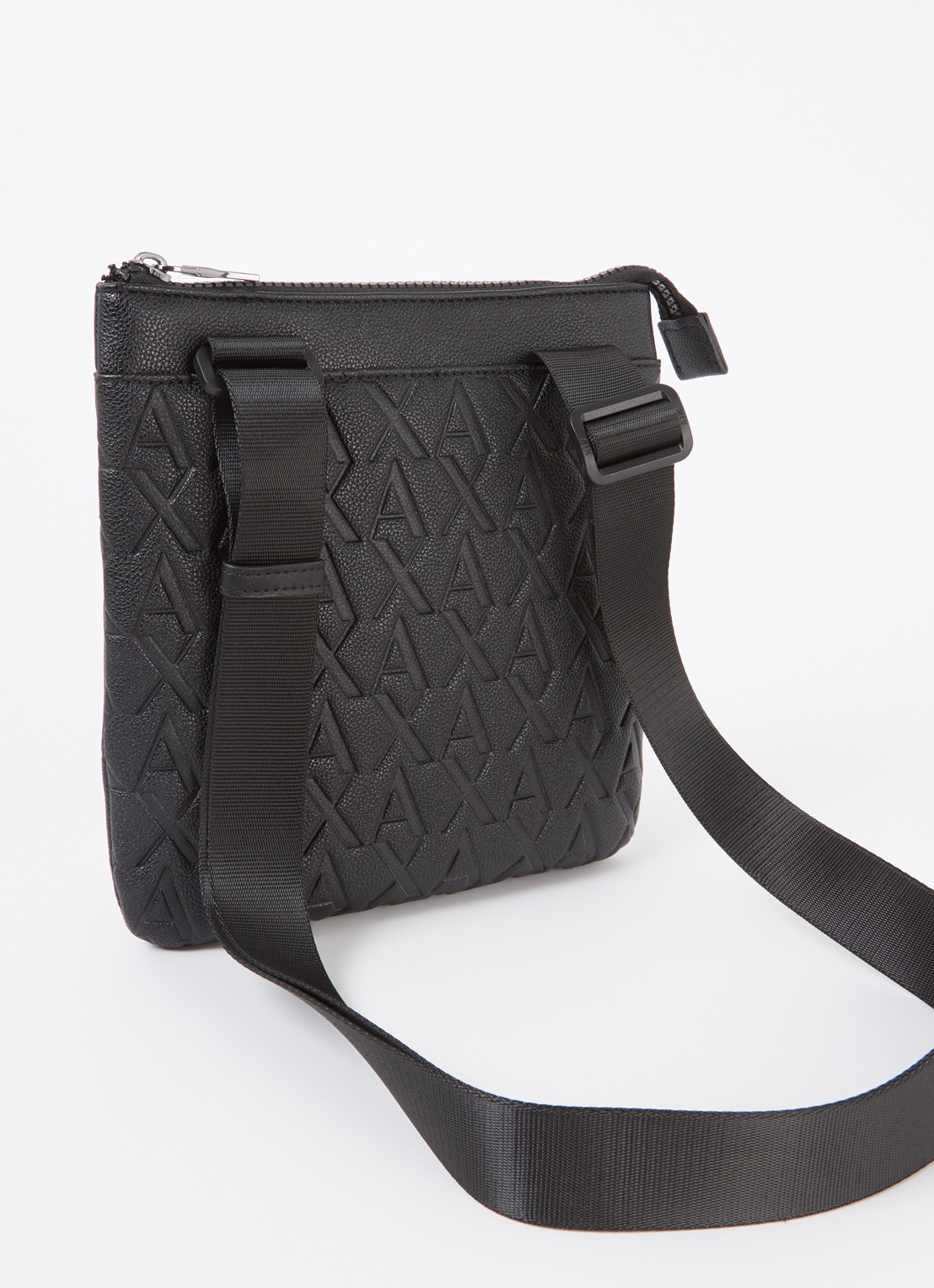 Armani Crossbodytas met logoprint en verstelbare schouderriem - achterkant 3 zwart