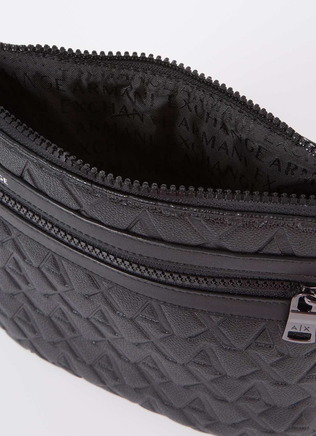 Armani Crossbodytas met logoprint en verstelbare schouderriem - detail zwart