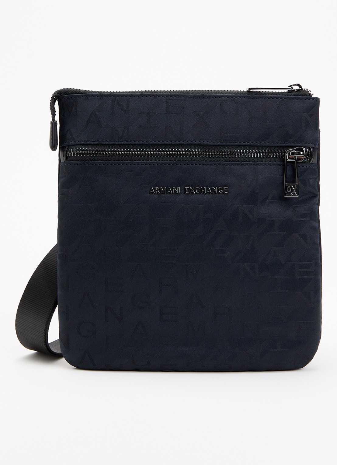 Armani Crossbodytas met logoprint - voorkant 4 donkerblauw