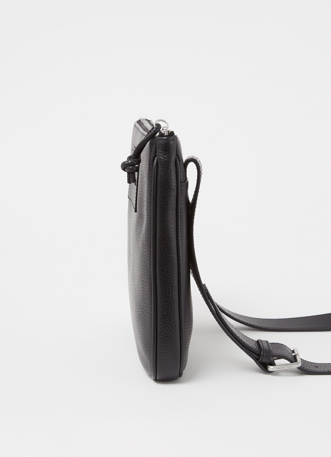 Armani Crossbodytas van leer met logo - detail 3 zwart