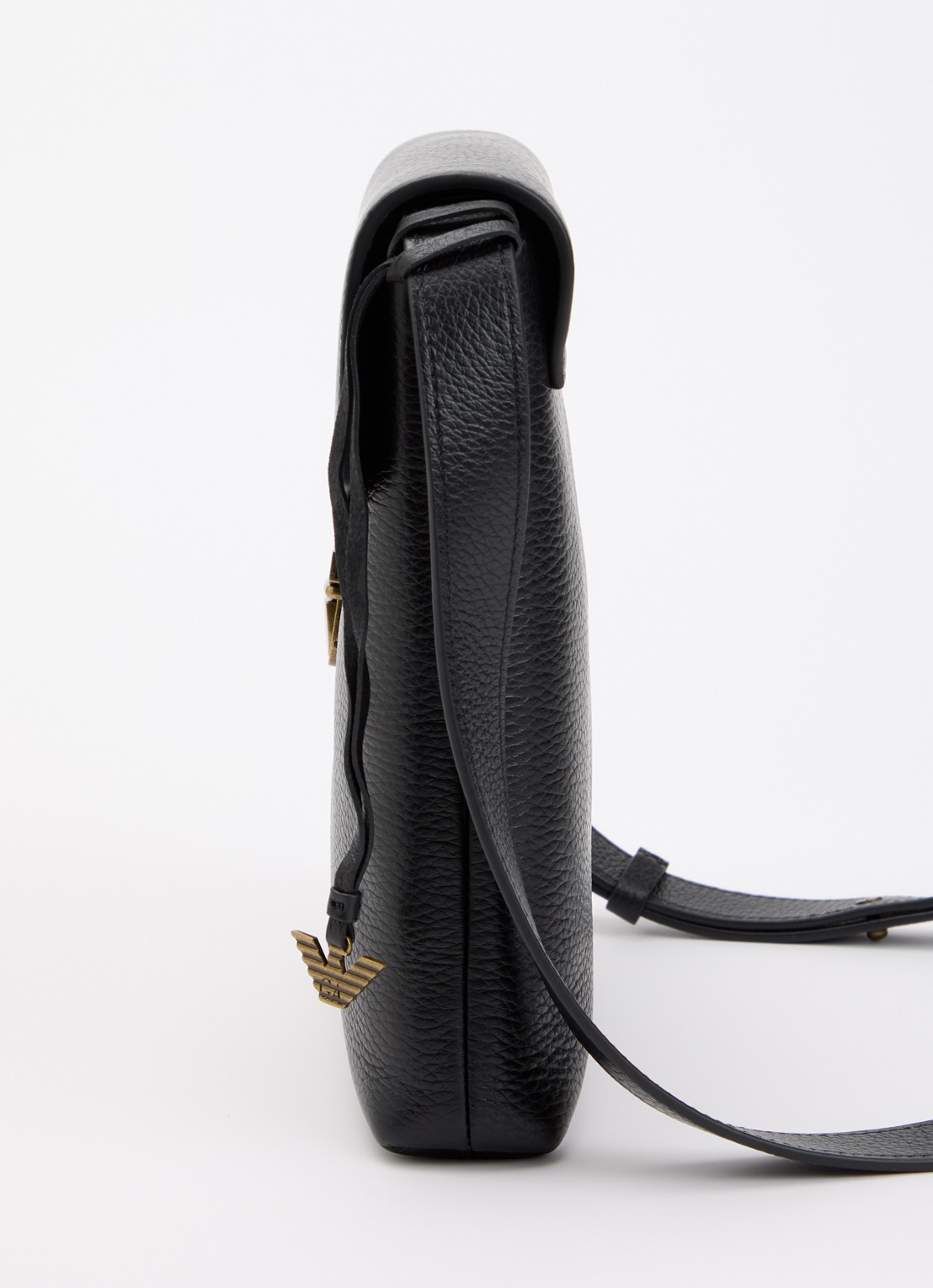 Armani Crossbodytas van leer - detail 3 zwart