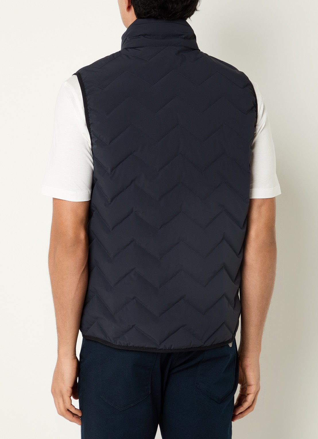 Armani Down bodywarmer met quilt patroon - achterkant 3 donkerblauw