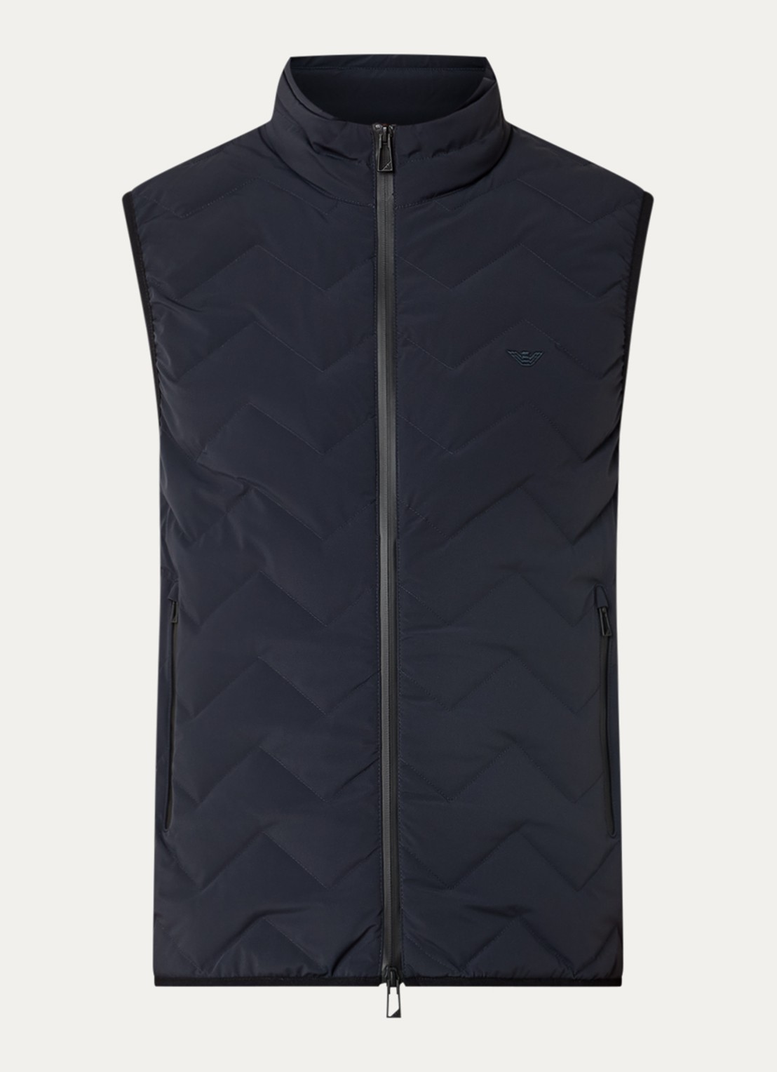Armani Down bodywarmer met quilt patroon - voorkant donkerblauw