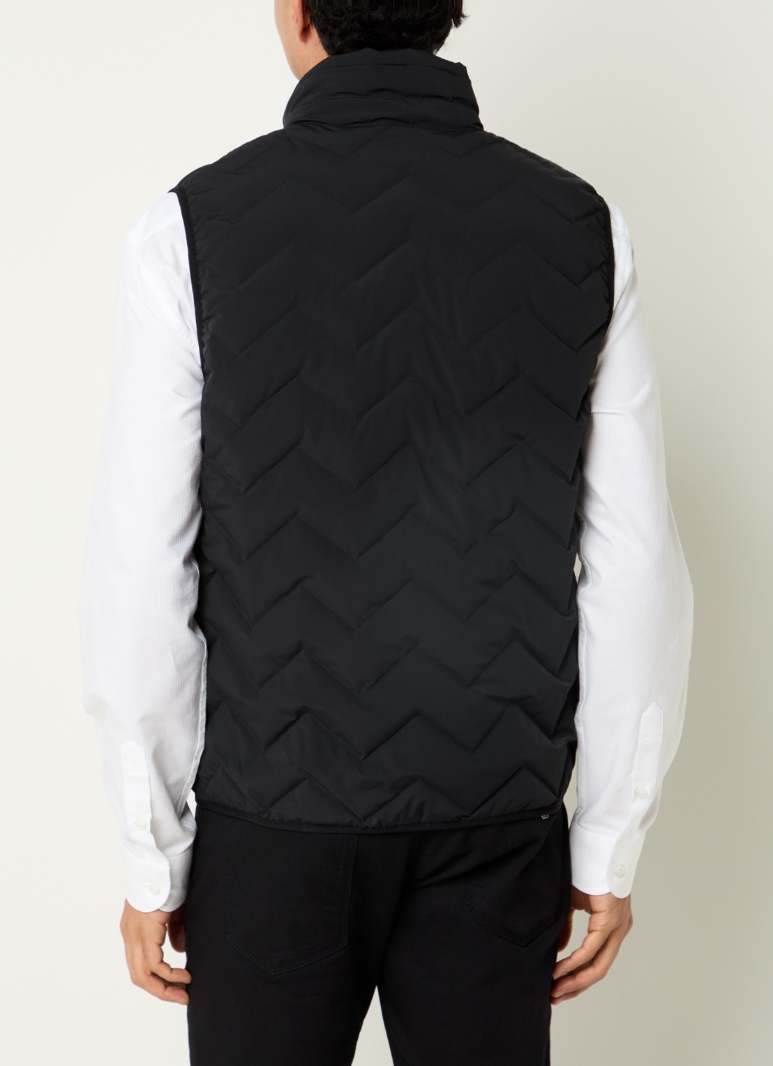 Armani Down bodywarmer met quilt patroon - achterkant 3 zwart