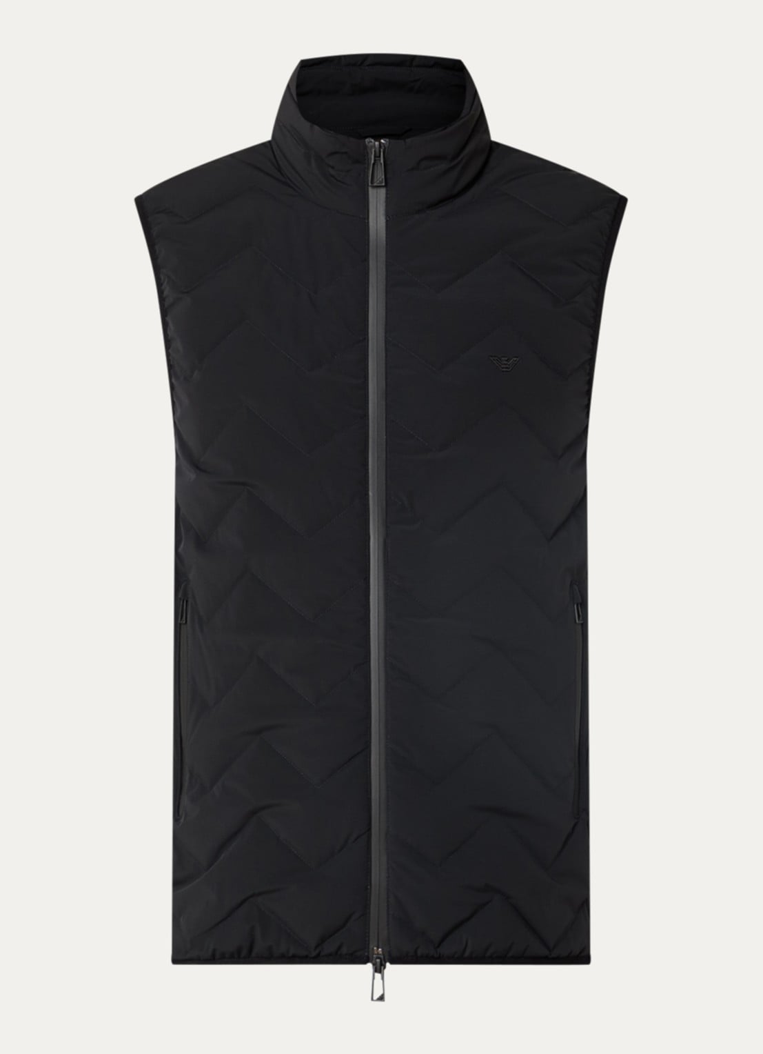 Armani Down bodywarmer met quilt patroon - voorkant zwart