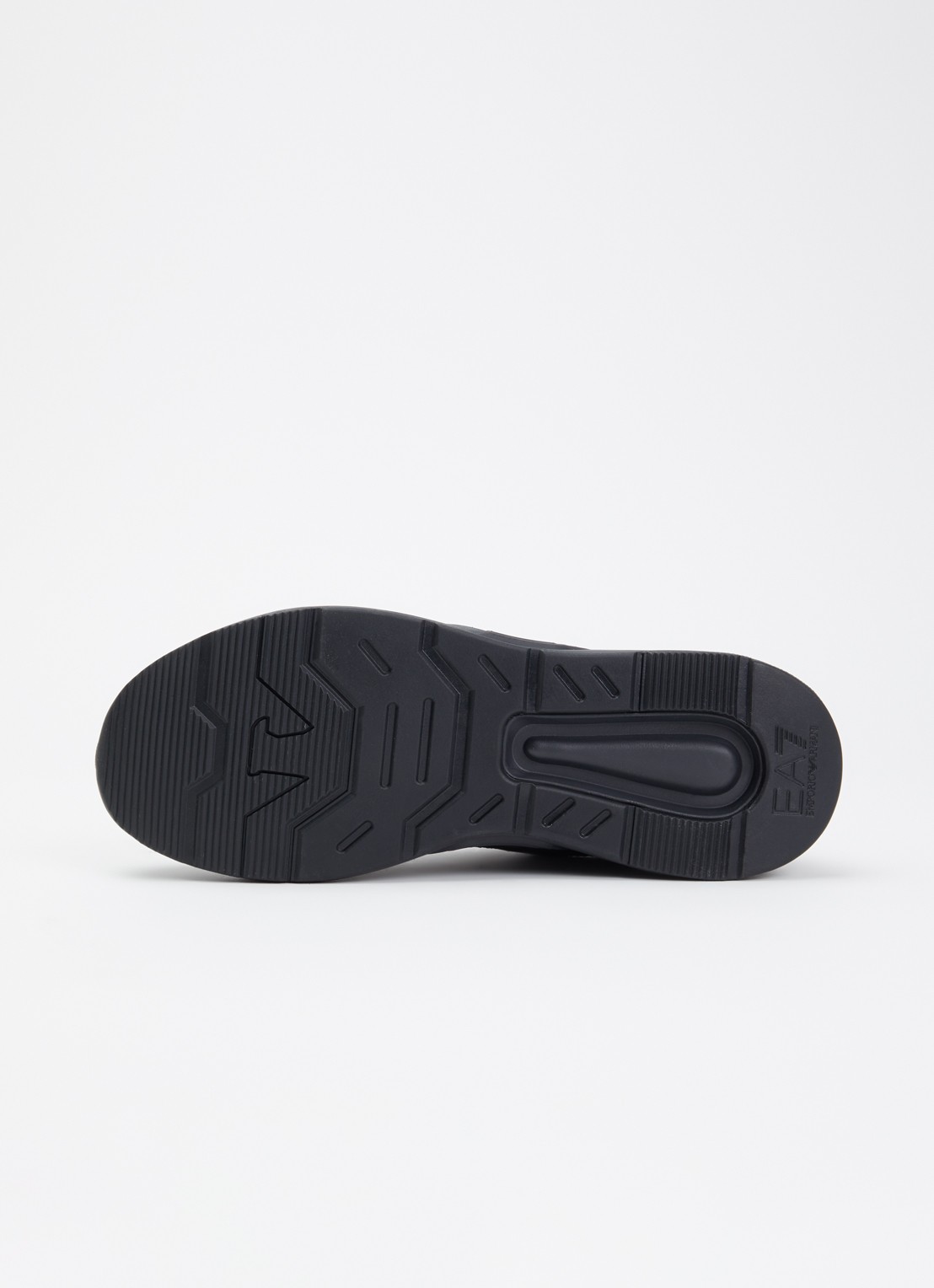 Armani EA7 ACE Runner sneaker van leer met mesh details en logo - detail 3 zwart