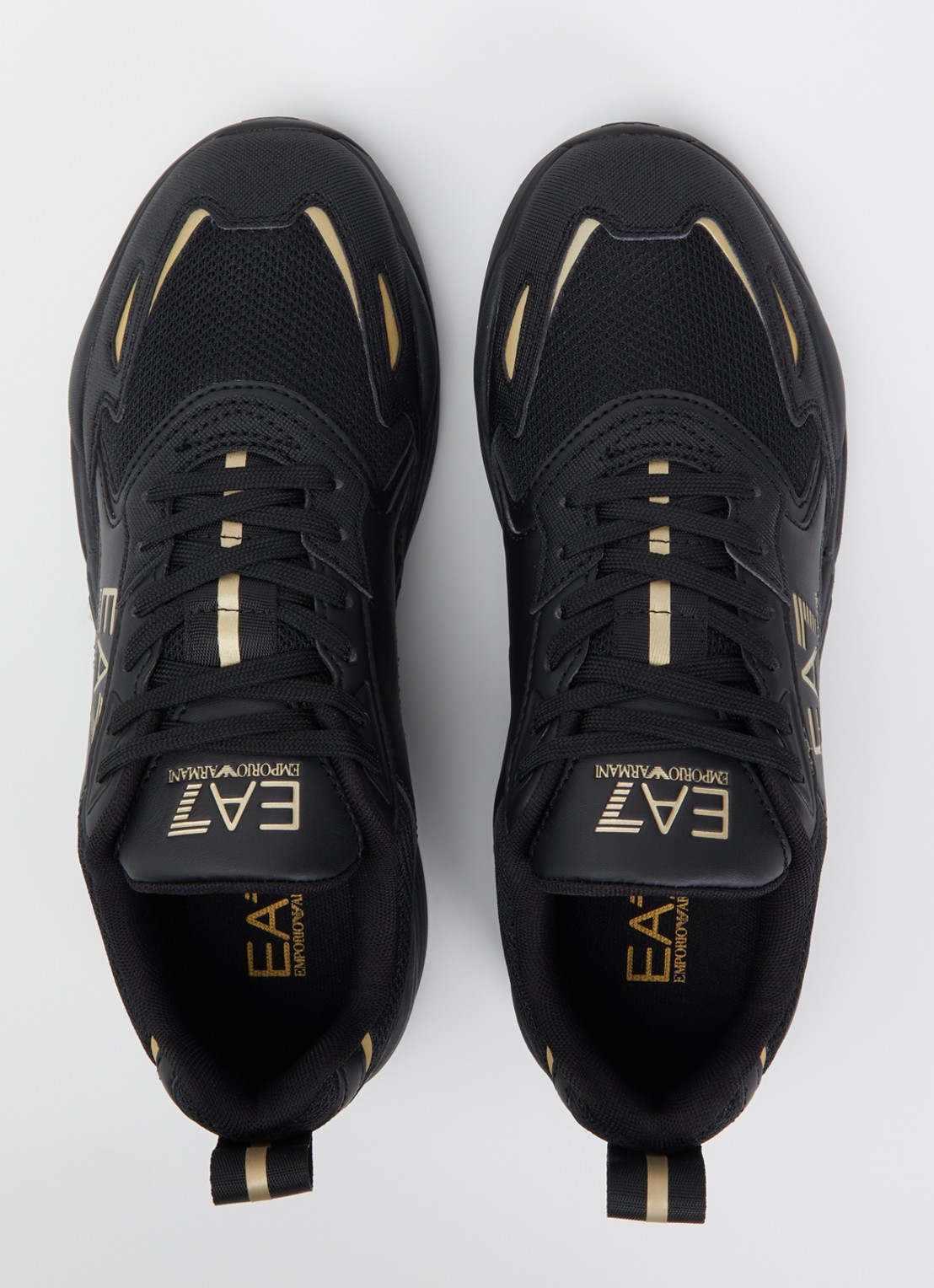 Armani EA7 ACE Runner sneaker van leer  - detail 3 zwart