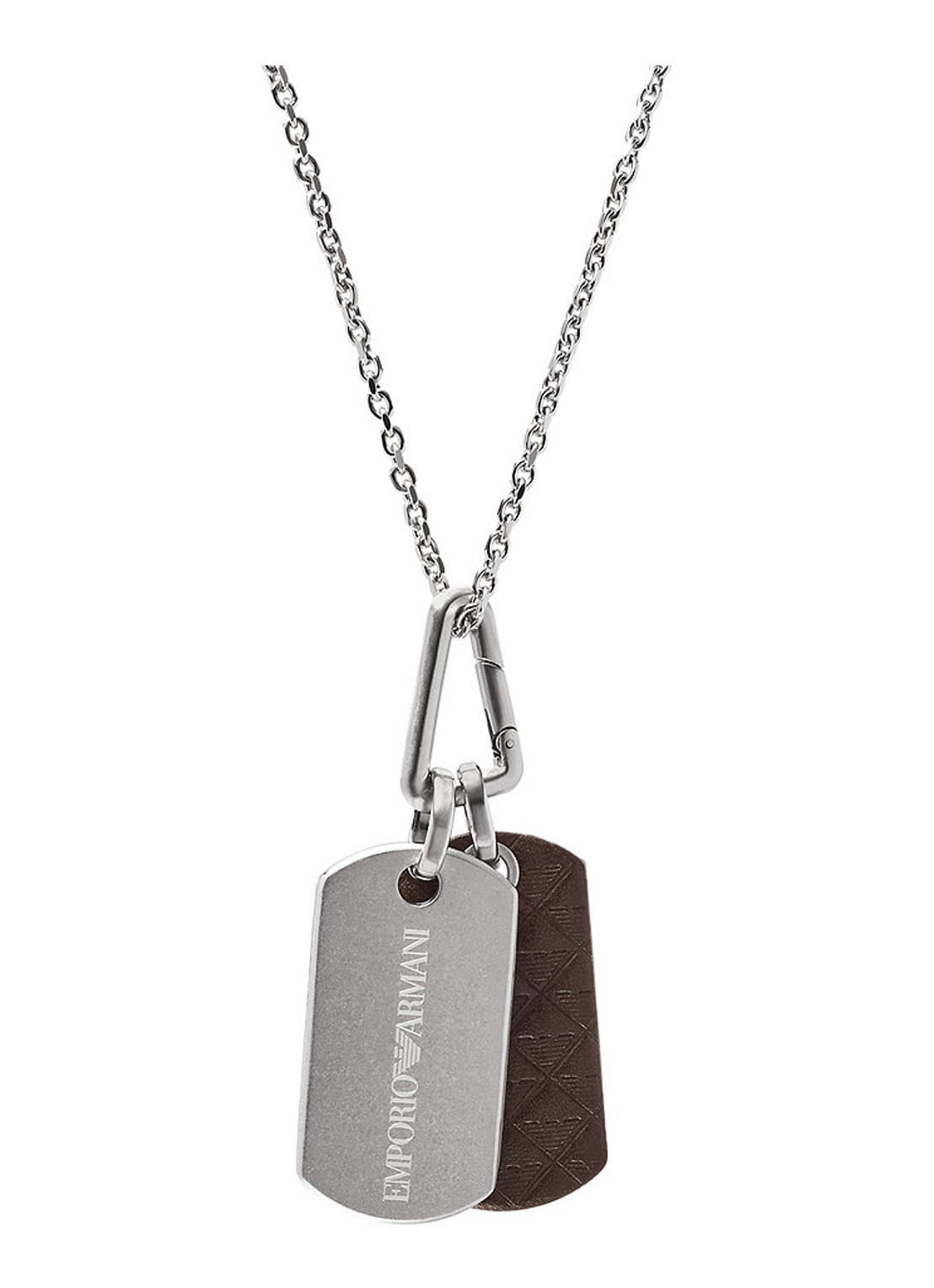Armani Eagle ketting met hanger en leer EGS3133040 - detail 3 zilver