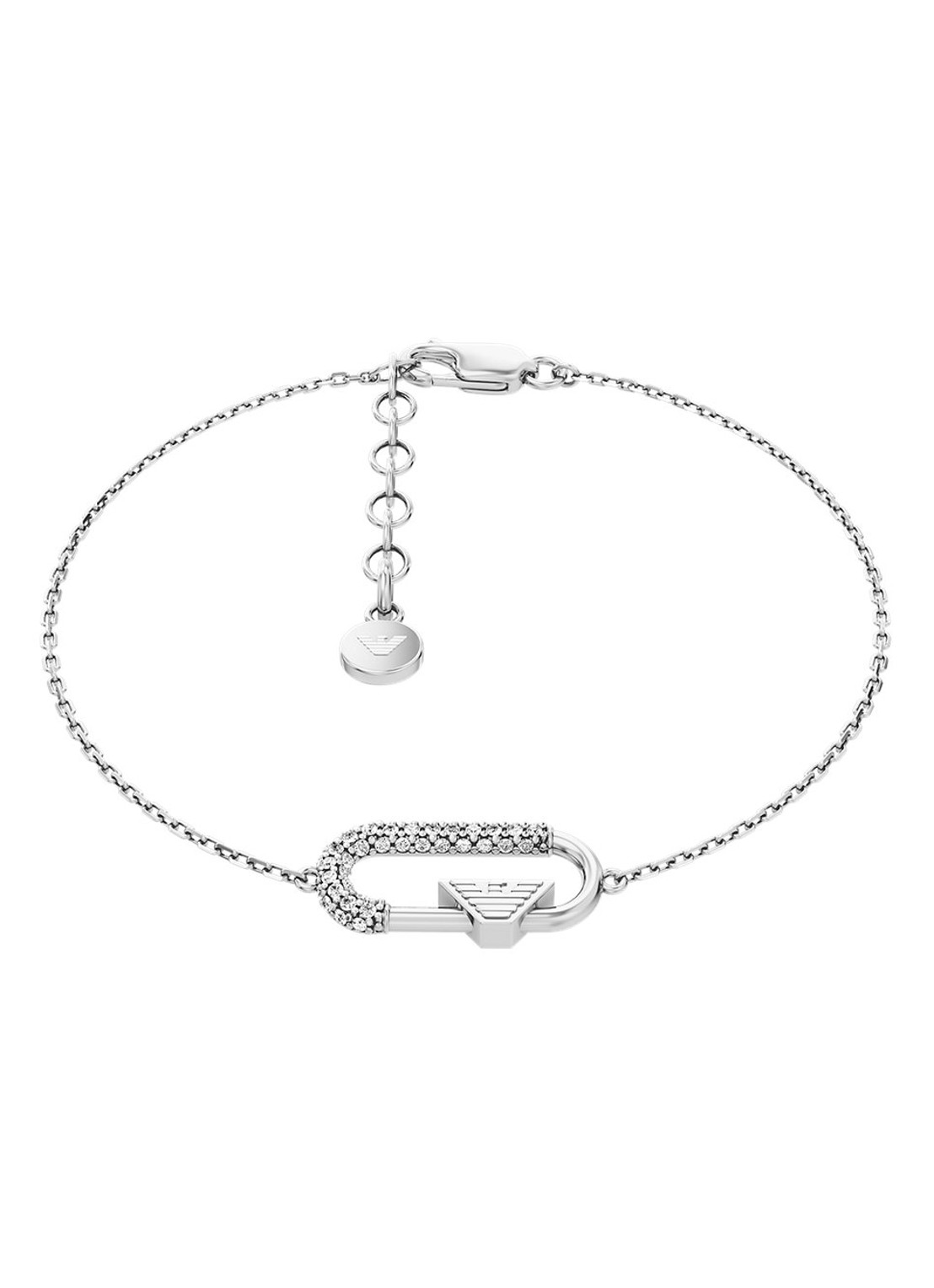 Armani Eagle Logo armband EGS3402040 - voorkant zilver