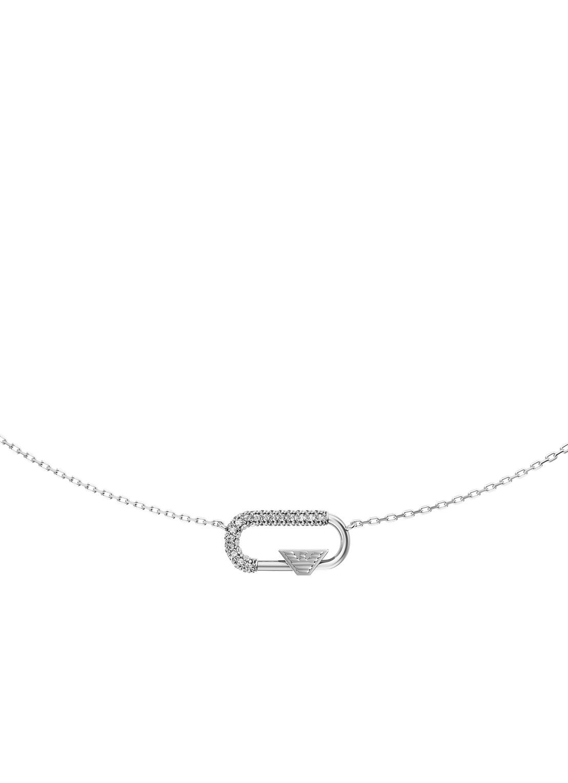 Armani Eagle Logo ketting EGS3401040 - voorkant zilver