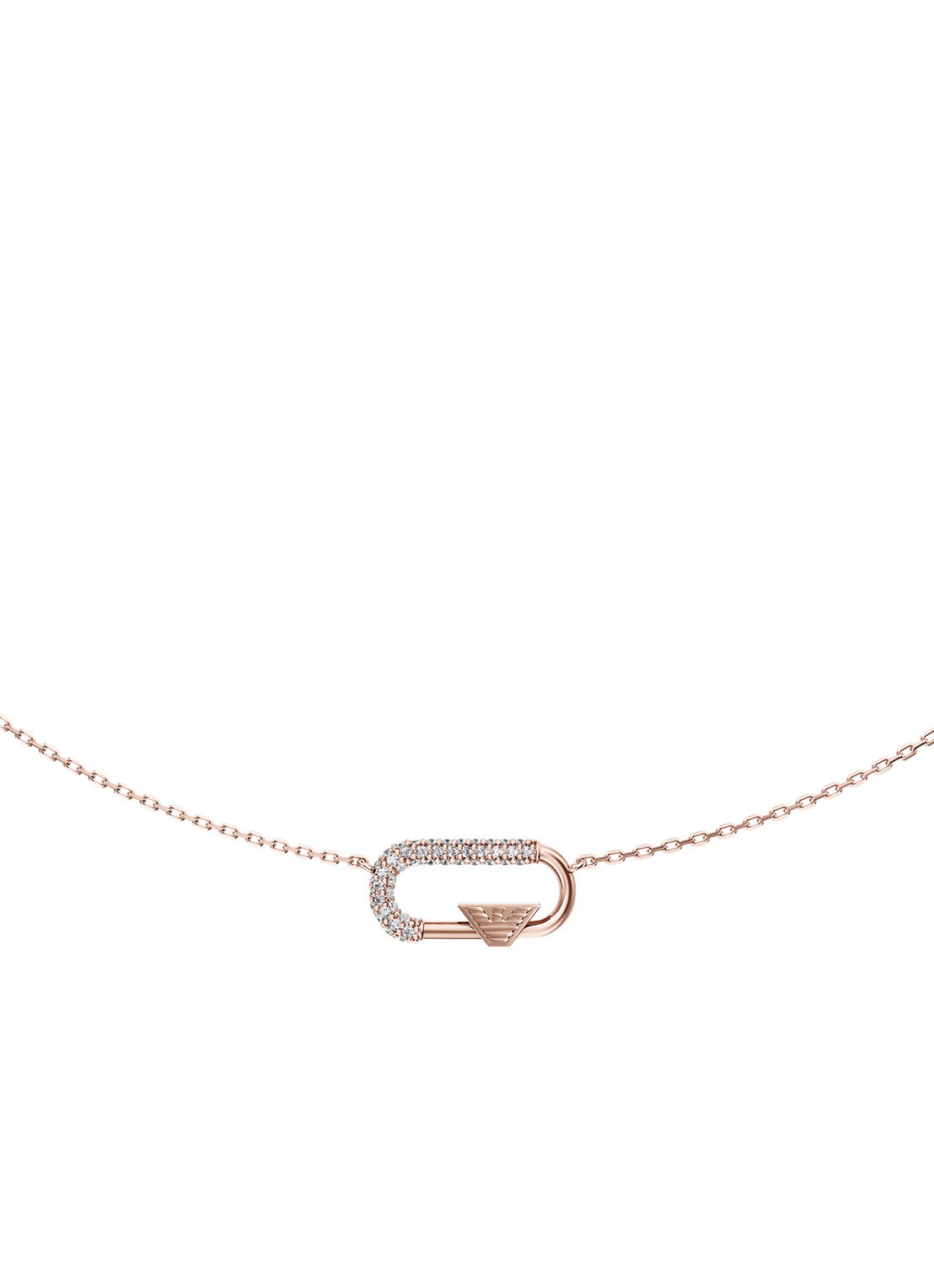 Armani Eagle Logo ketting verguld EGS3404221 - voorkant roségoud
