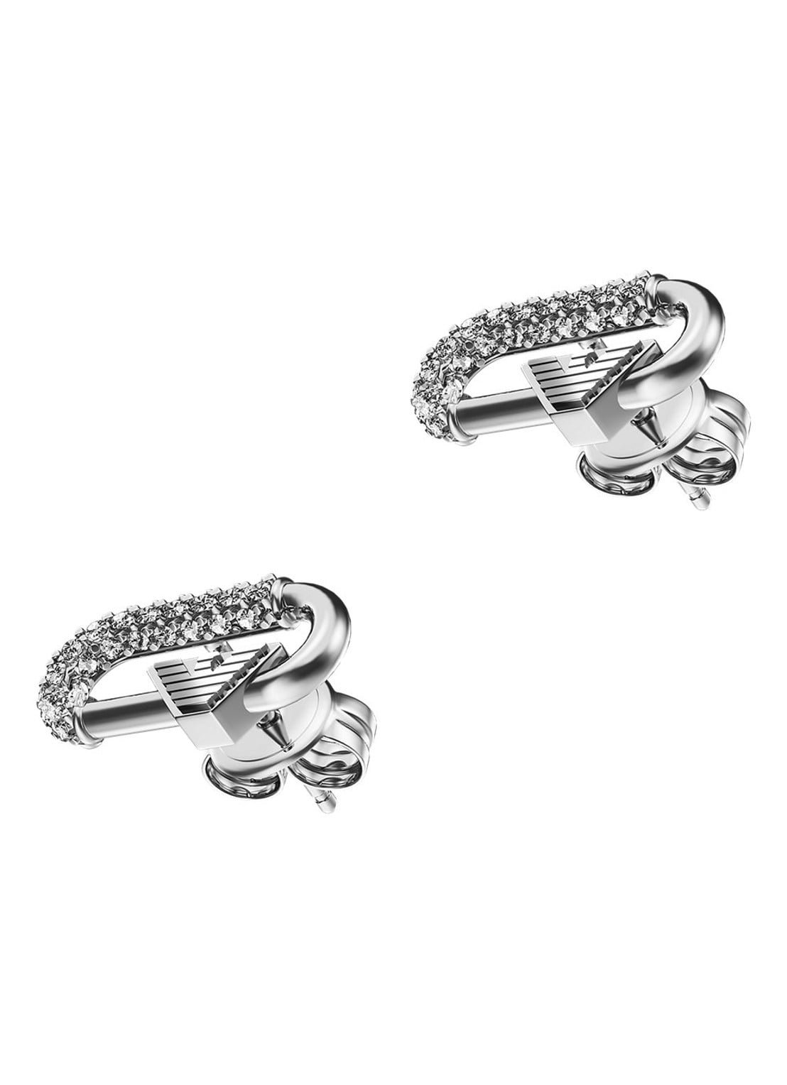 Armani Eagle Logo oorstekers EGS3403040 - voorkant zilver
