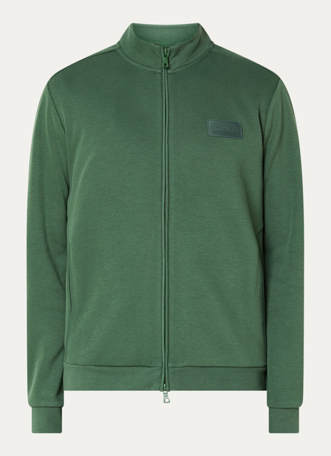 Armani Fijngebreid vest met logo - voorkant 3 donkergroen