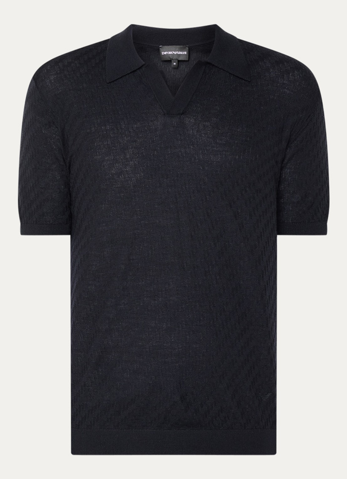 Armani Fijngebreide pullover in wolblend - voorkant 3 donkerblauw