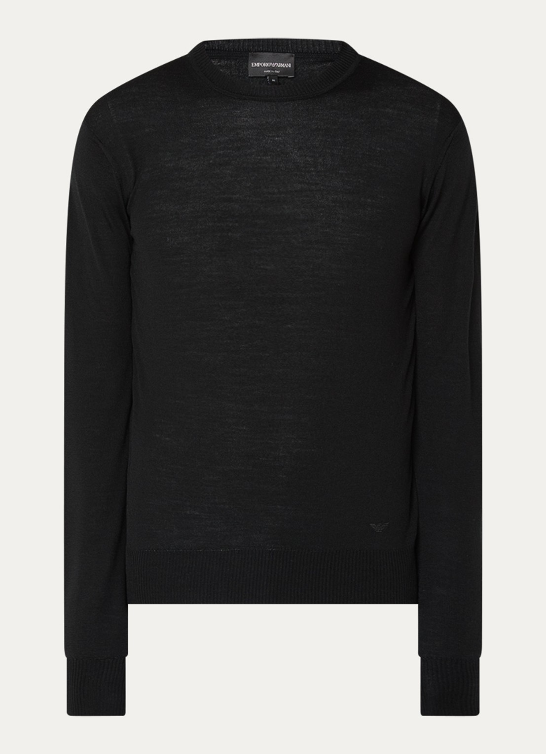 Armani Fijngebreide pullover van scheerwol - voorkant zwart