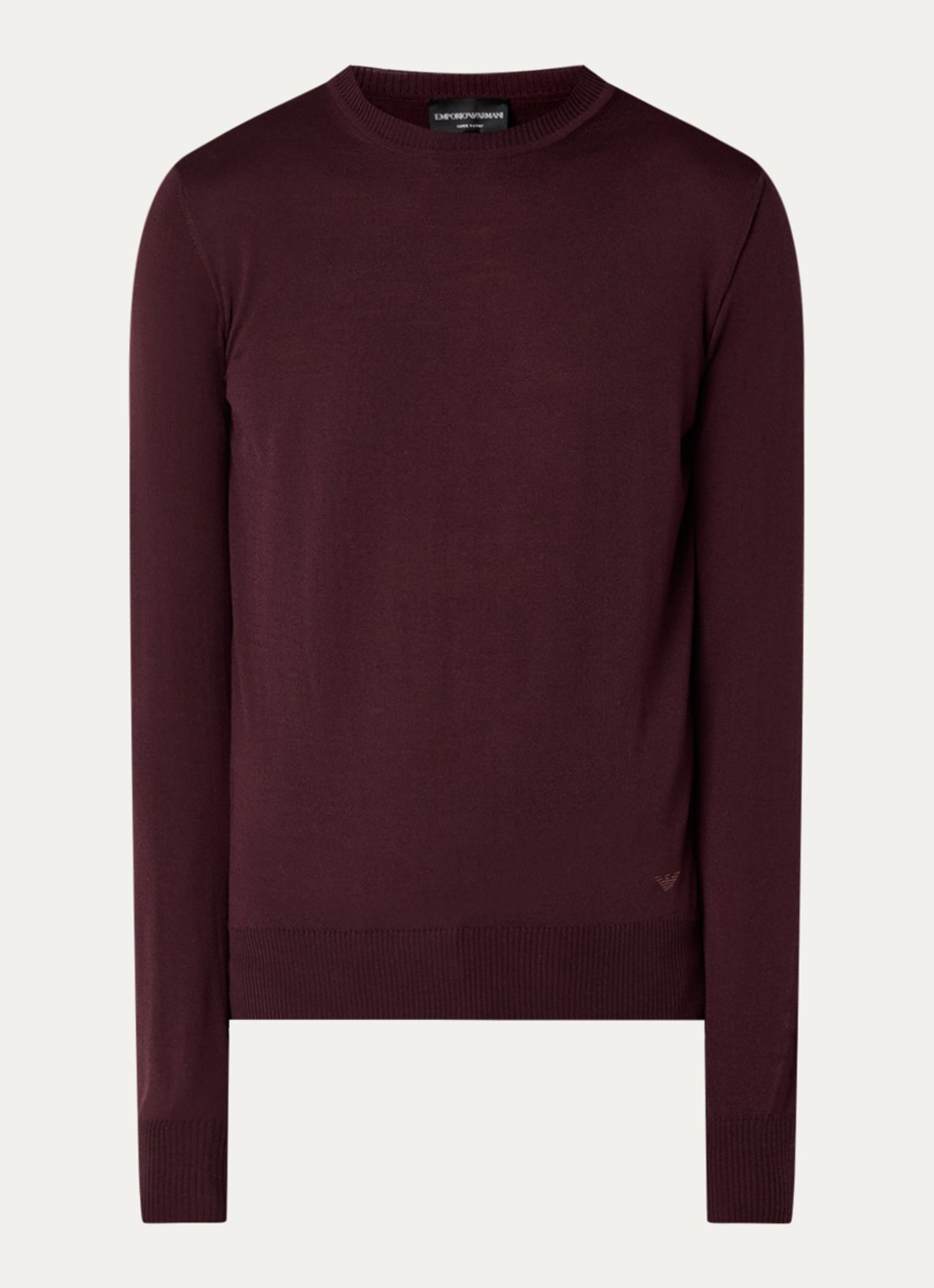 Armani Fijngebreide pullover van scheerwol - voorkant 2 bordeauxrood