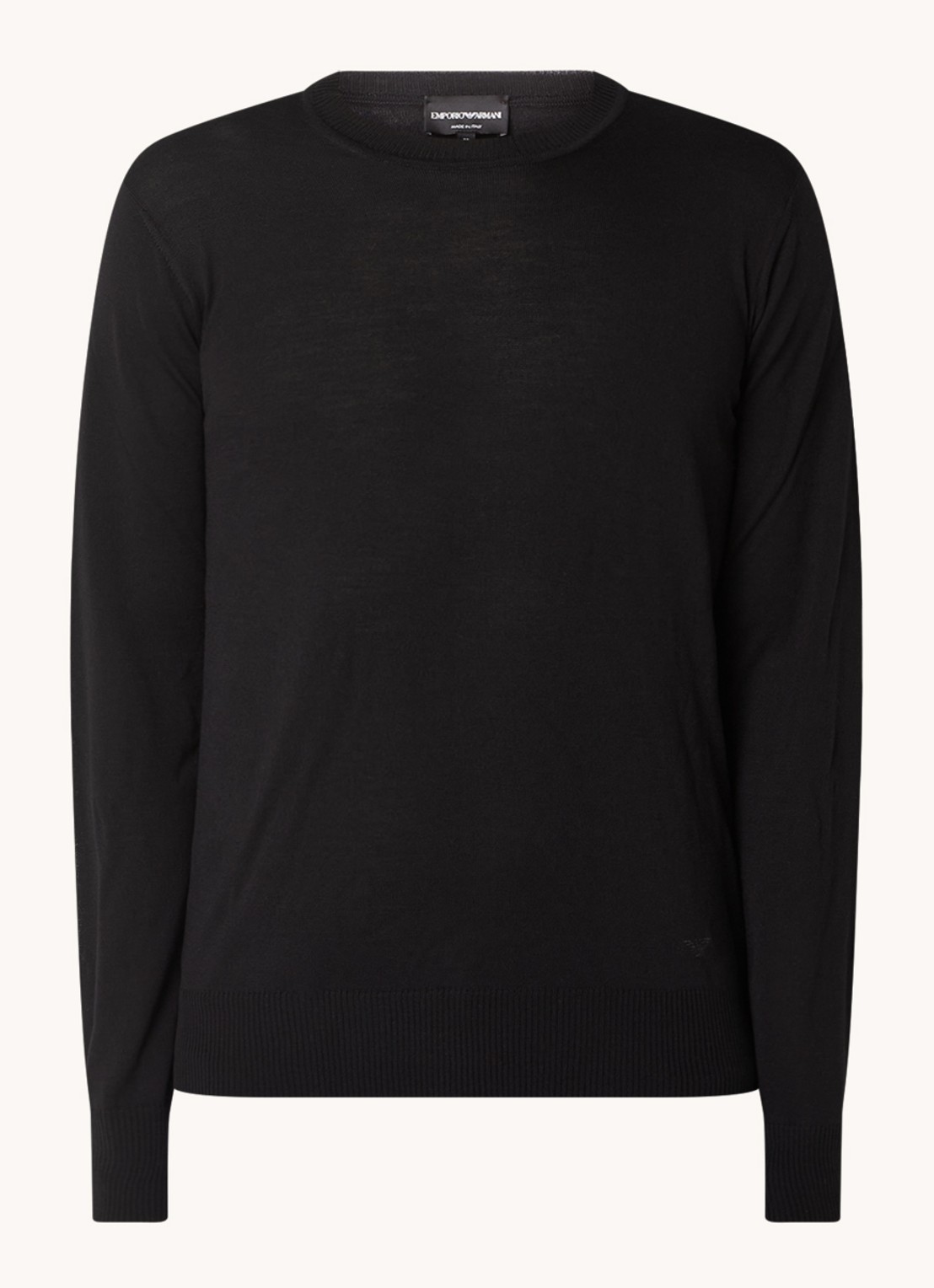Armani Fijngebreide pullover van wol - voorkant 2 zwart