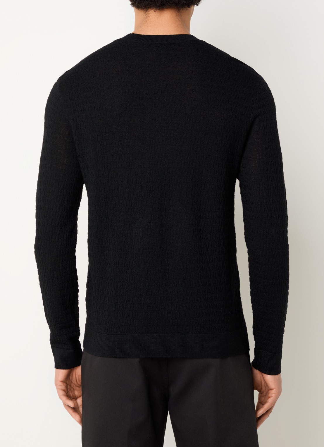 Armani Fijngebreide pullover van wol - achterkant zwart