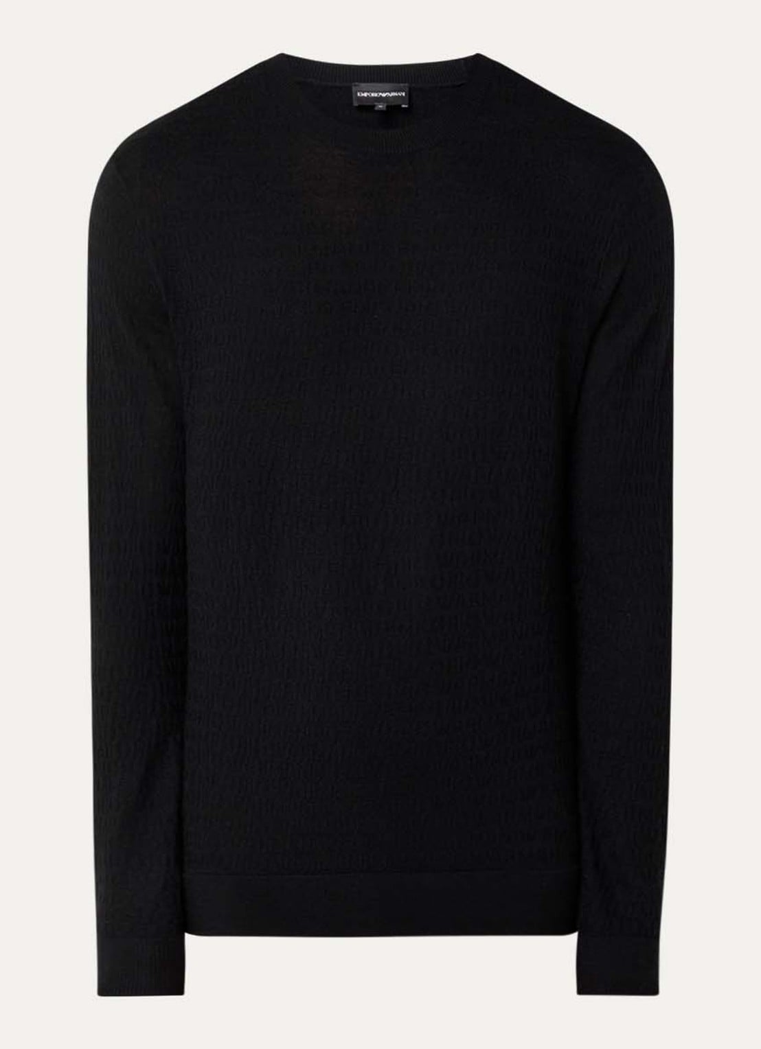 Armani Fijngebreide pullover van wol - voorkant 2 zwart
