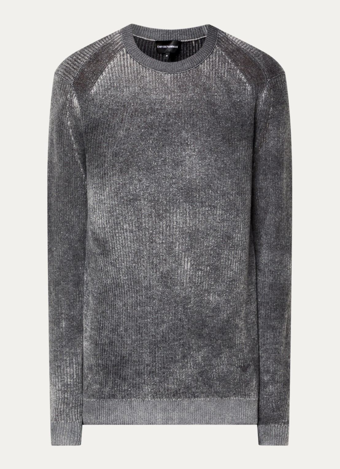 Armani Fijngebreide trui in wolblend met print - voorkant 3 grijsmele