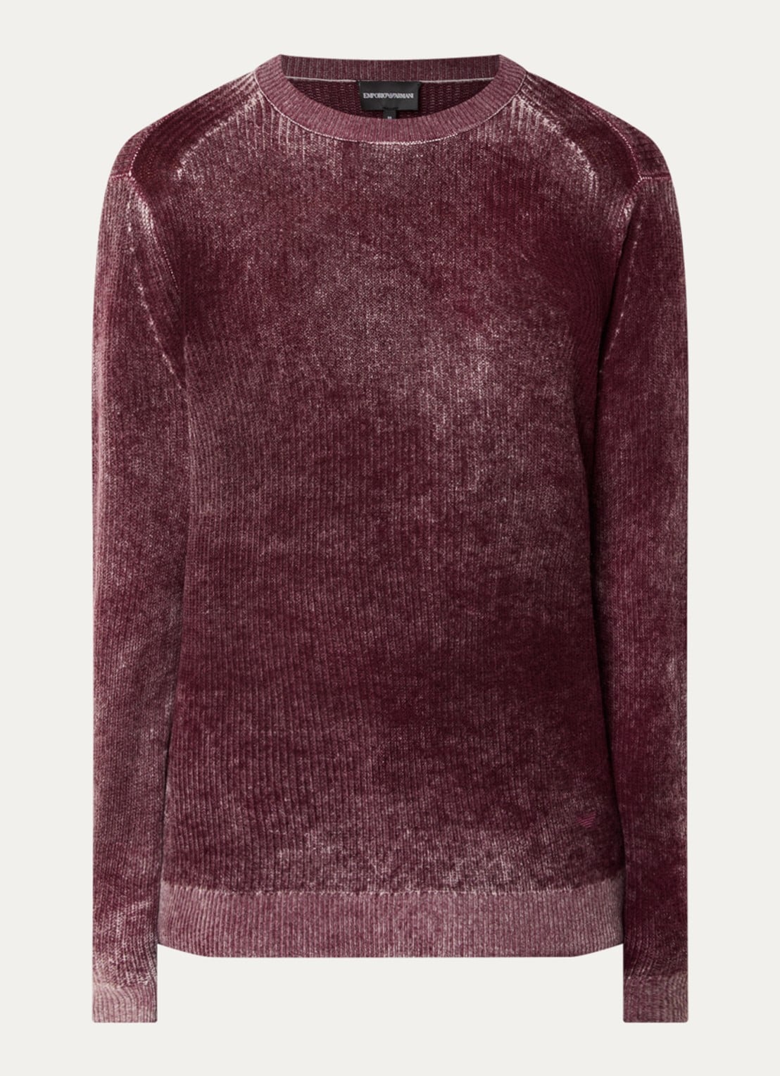 Armani Fijngebreide trui in wolblend met print - voorkant 3 aubergine