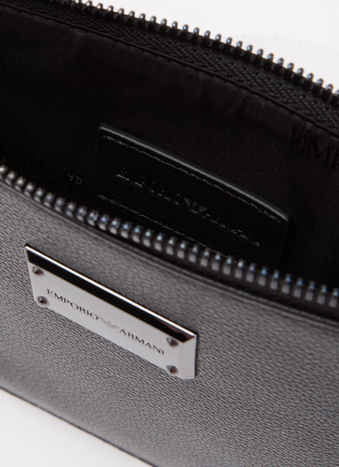 Armani Flat case portemonee met logo - detail 2 zwart