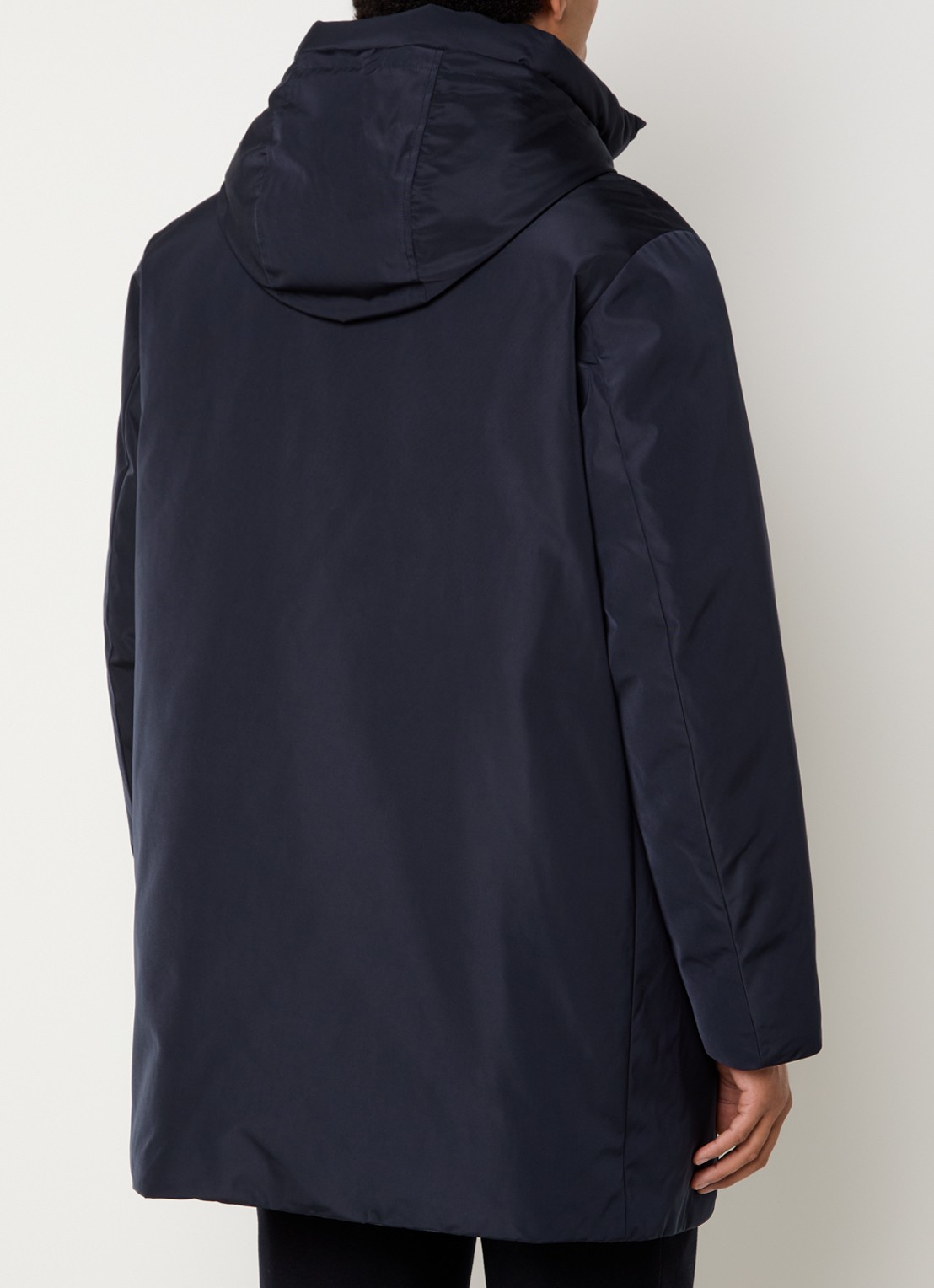 Armani Gewatteerd jack met capuchon - achterkant 2 donkerblauw