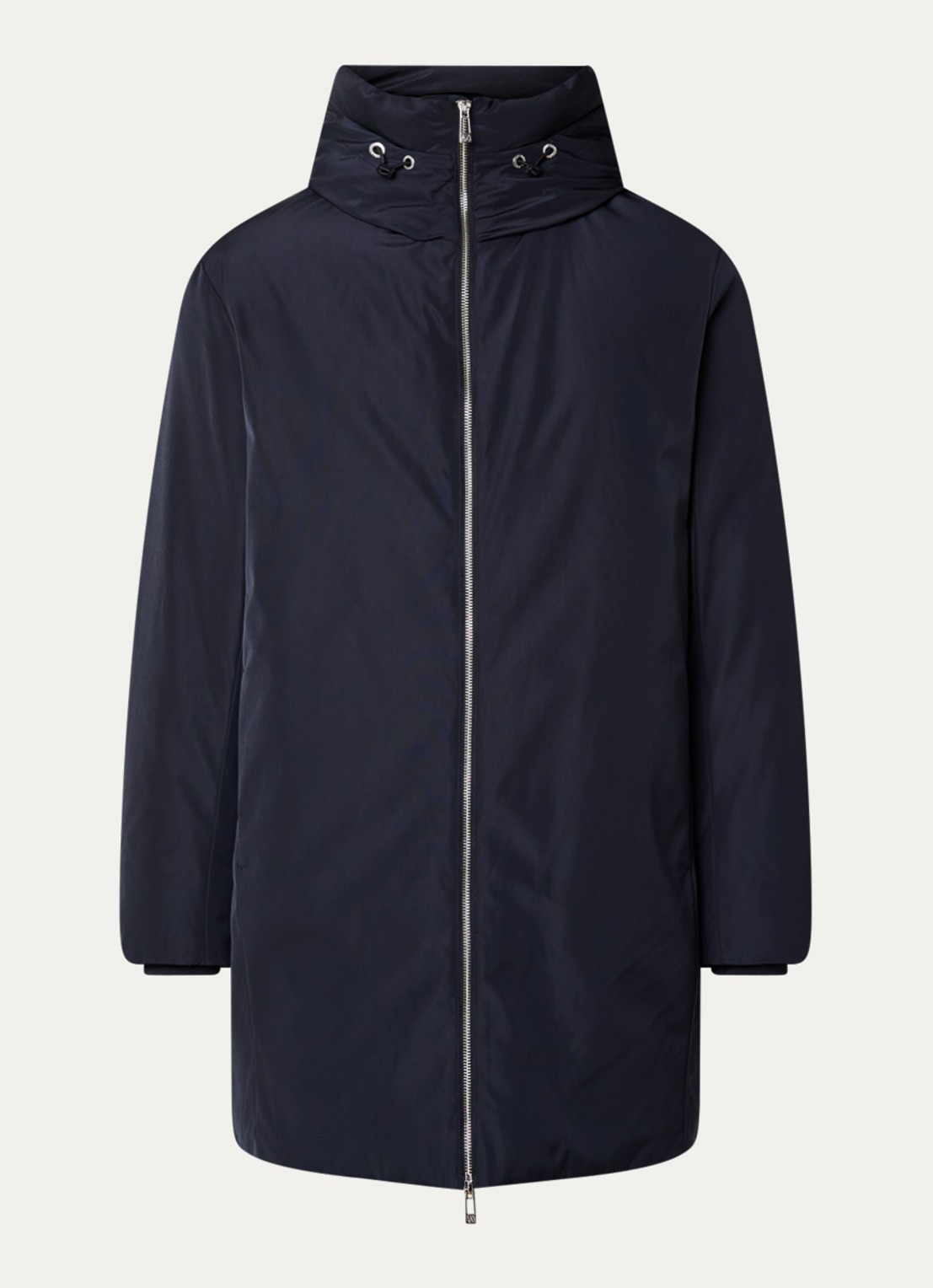 Armani Gewatteerd jack met capuchon - voorkant 3 donkerblauw