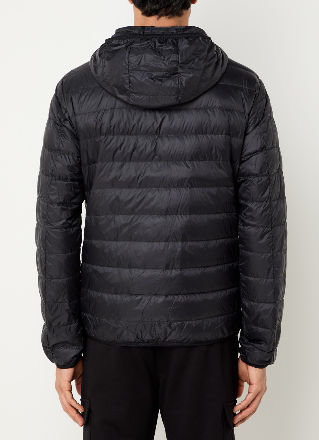 Armani Gewatteerd jack met donsvulling en logo - achterkant 4 zwart