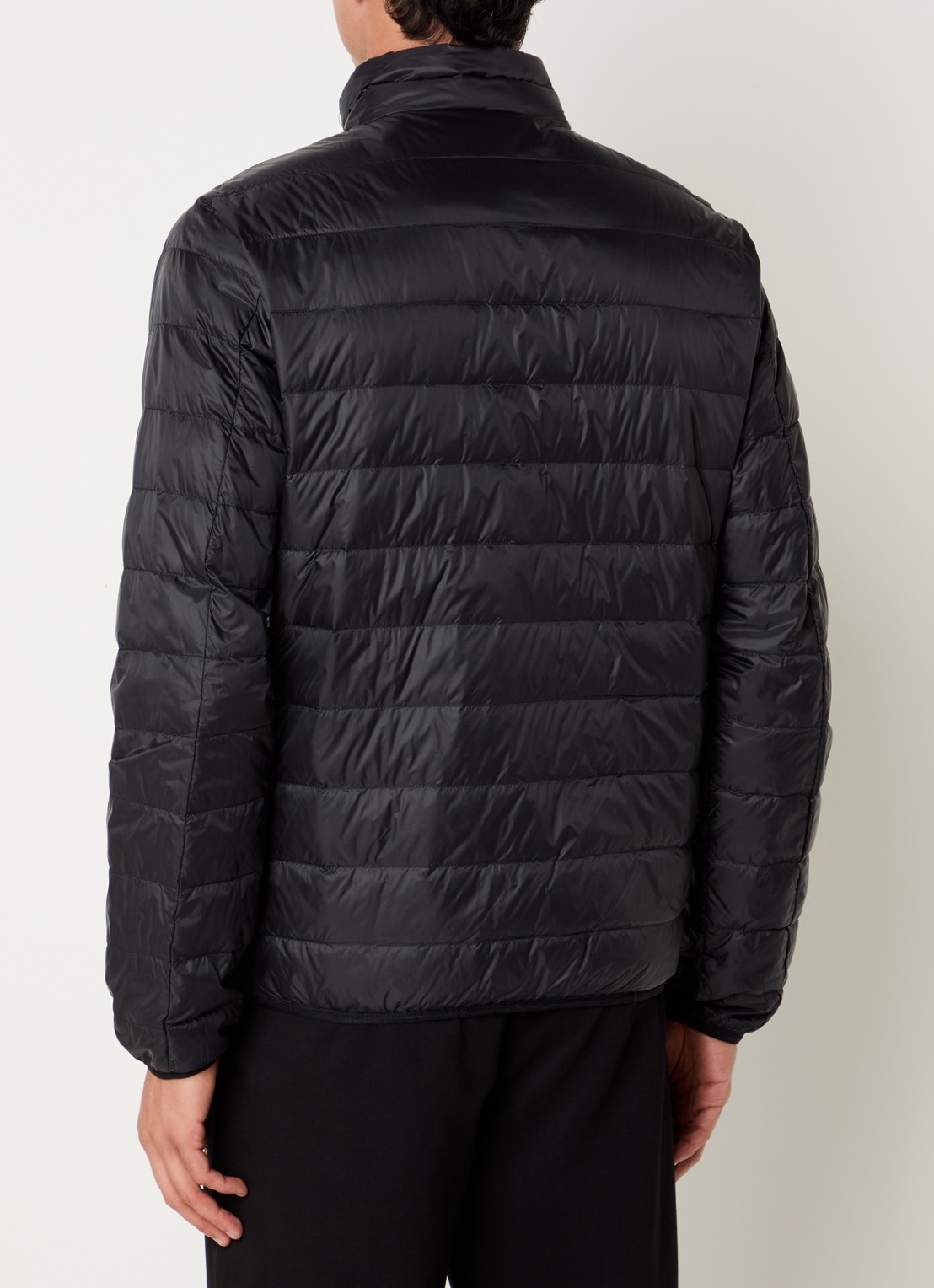 Armani Gewatteerd jack met donsvulling en logo - achterkant 3 zwart