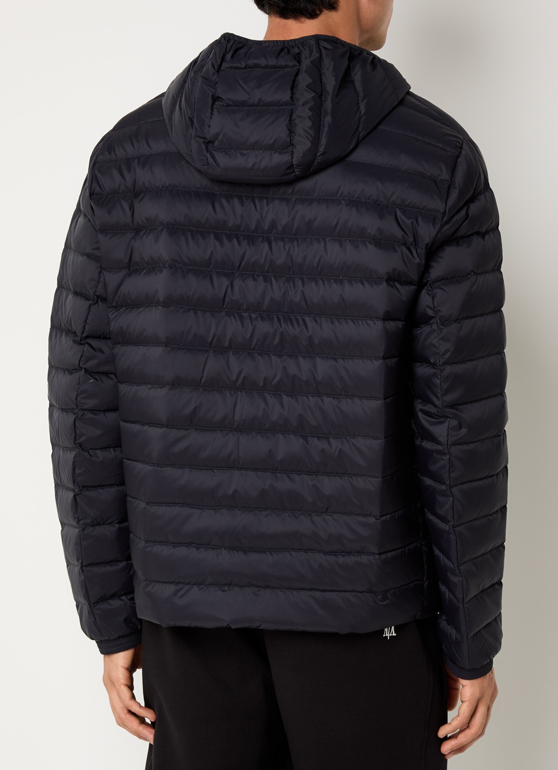 Armani Gewatteerd jack met donsvulling en ritszakken - achterkant donkerblauw