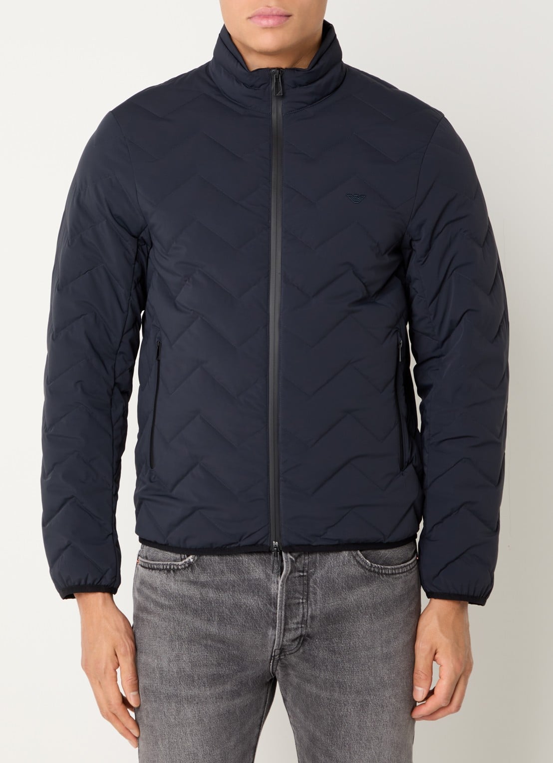 Armani Gewatteerd jack met donsvulling - detail iconico 0920 blu nav / donkerblauw