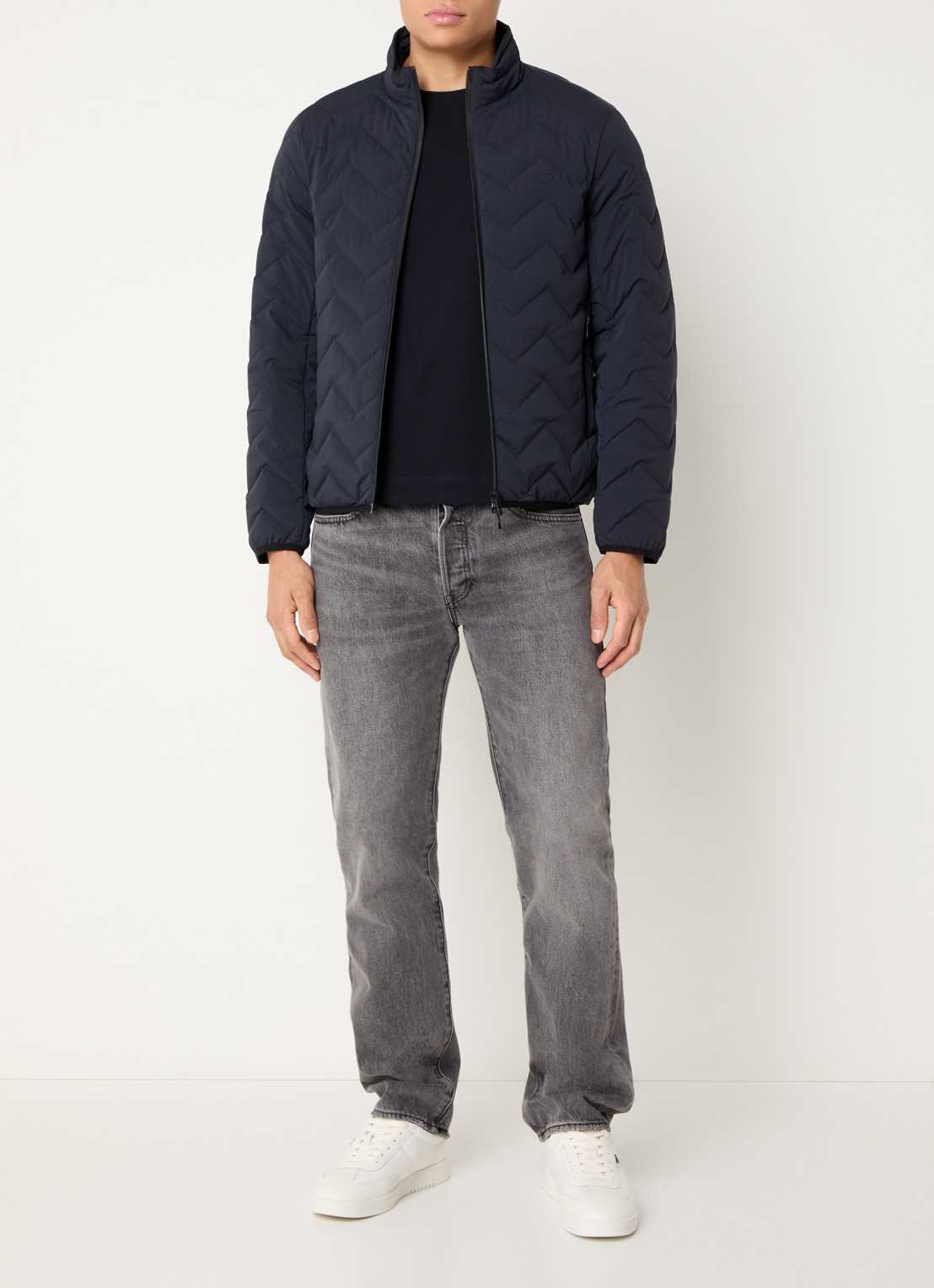 Armani Gewatteerd jack met donsvulling - voorkant 4 iconico 0920 blu nav / donkerblauw