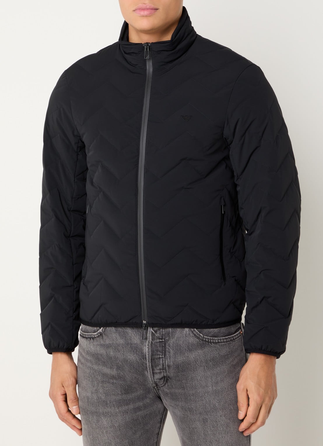 Armani Gewatteerd jack met donsvulling - detail black beauty / zwart
