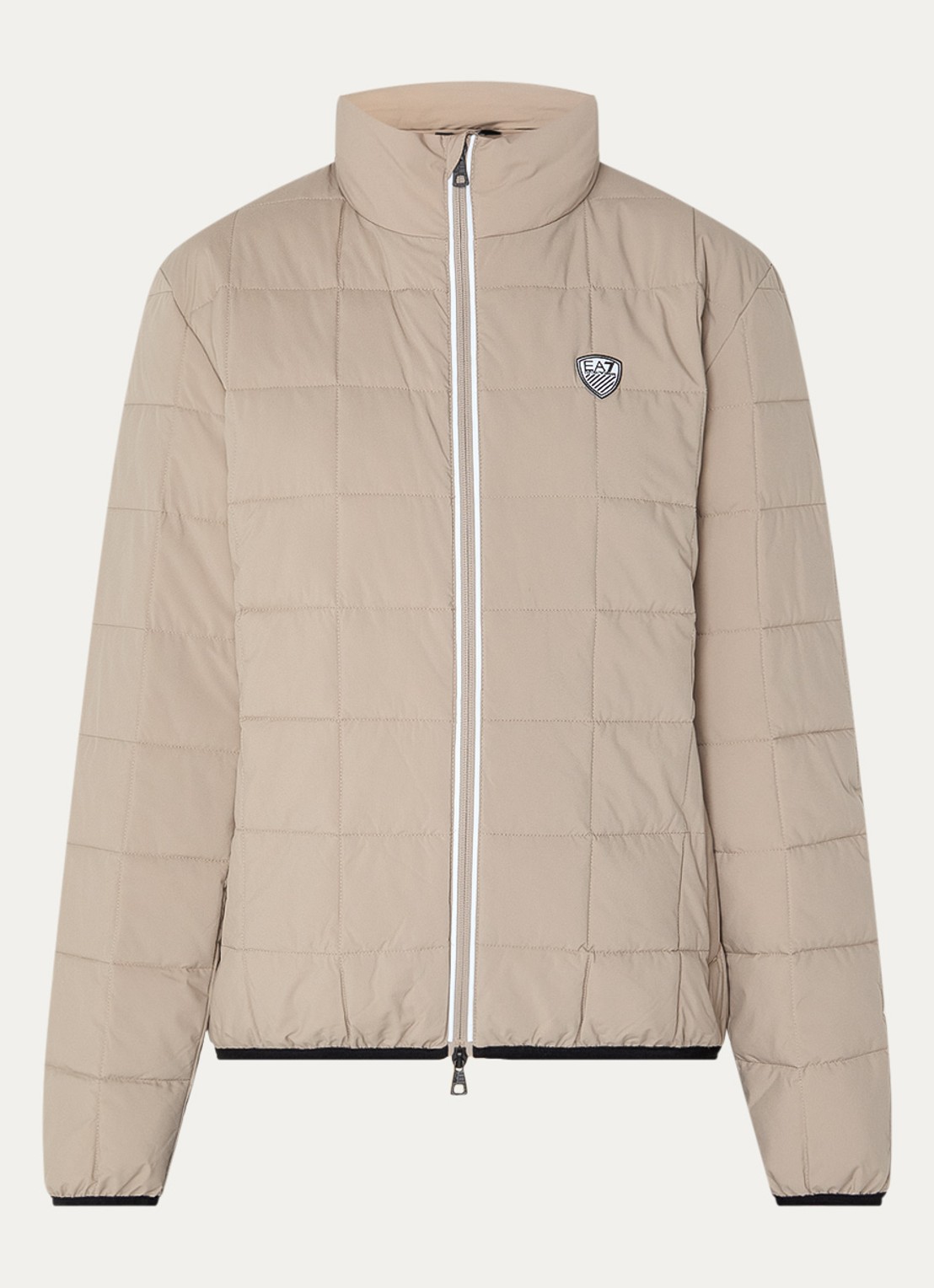 Armani Gewatteerd jack met logo en donsvulling - voorkant 3 donkerbeige